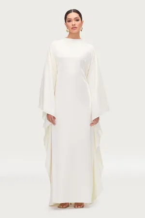 Alia Butterfly Inner Tie Abaya Dress - Moonbeam