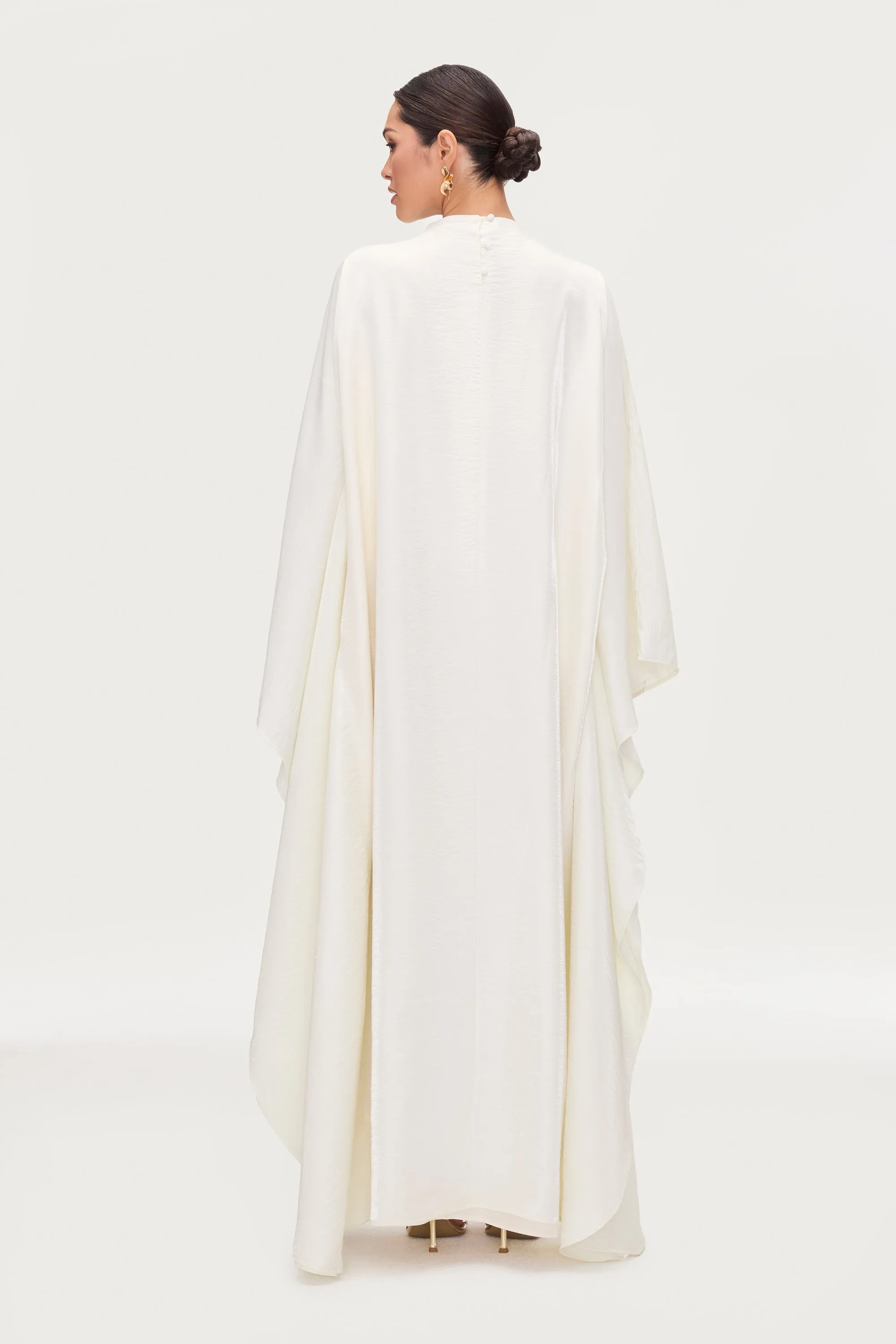 Alia Butterfly Inner Tie Abaya Dress - Moonbeam