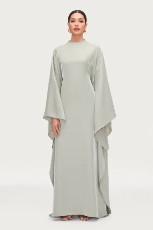 Alia Butterfly Inner Tie Abaya Dress - Pistachio