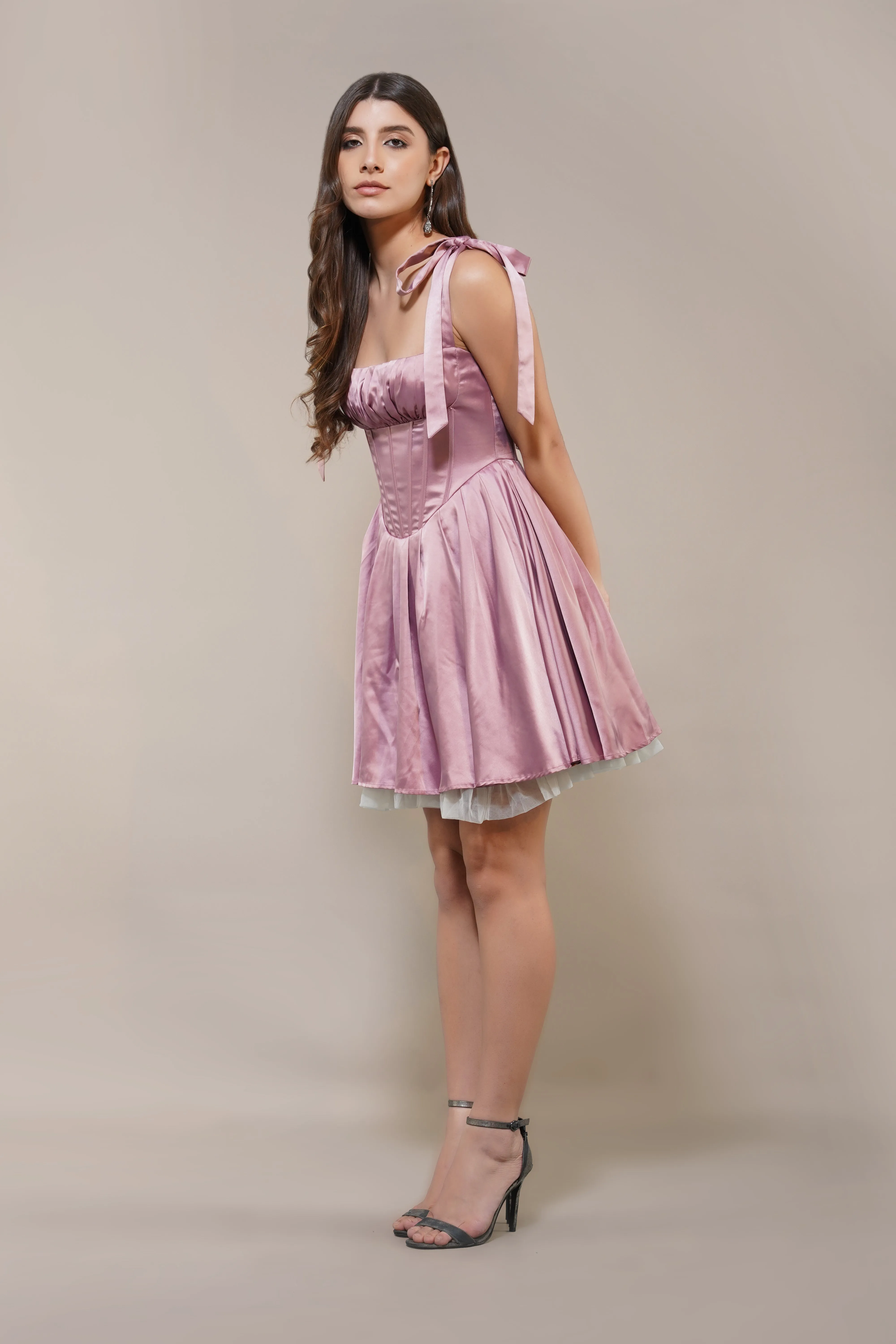 Amai Mini Dress in Dusty Pink