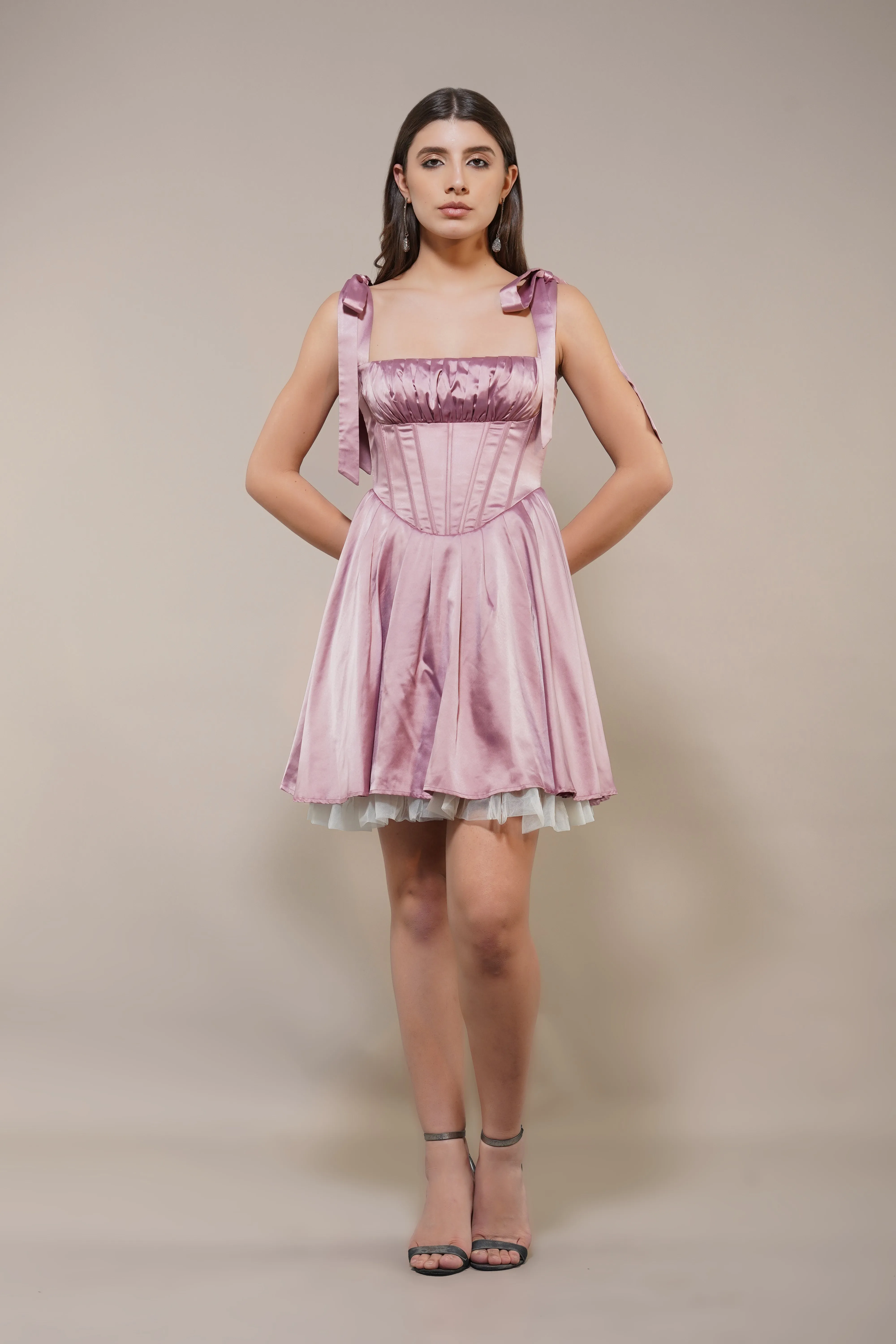 Amai Mini Dress in Dusty Pink