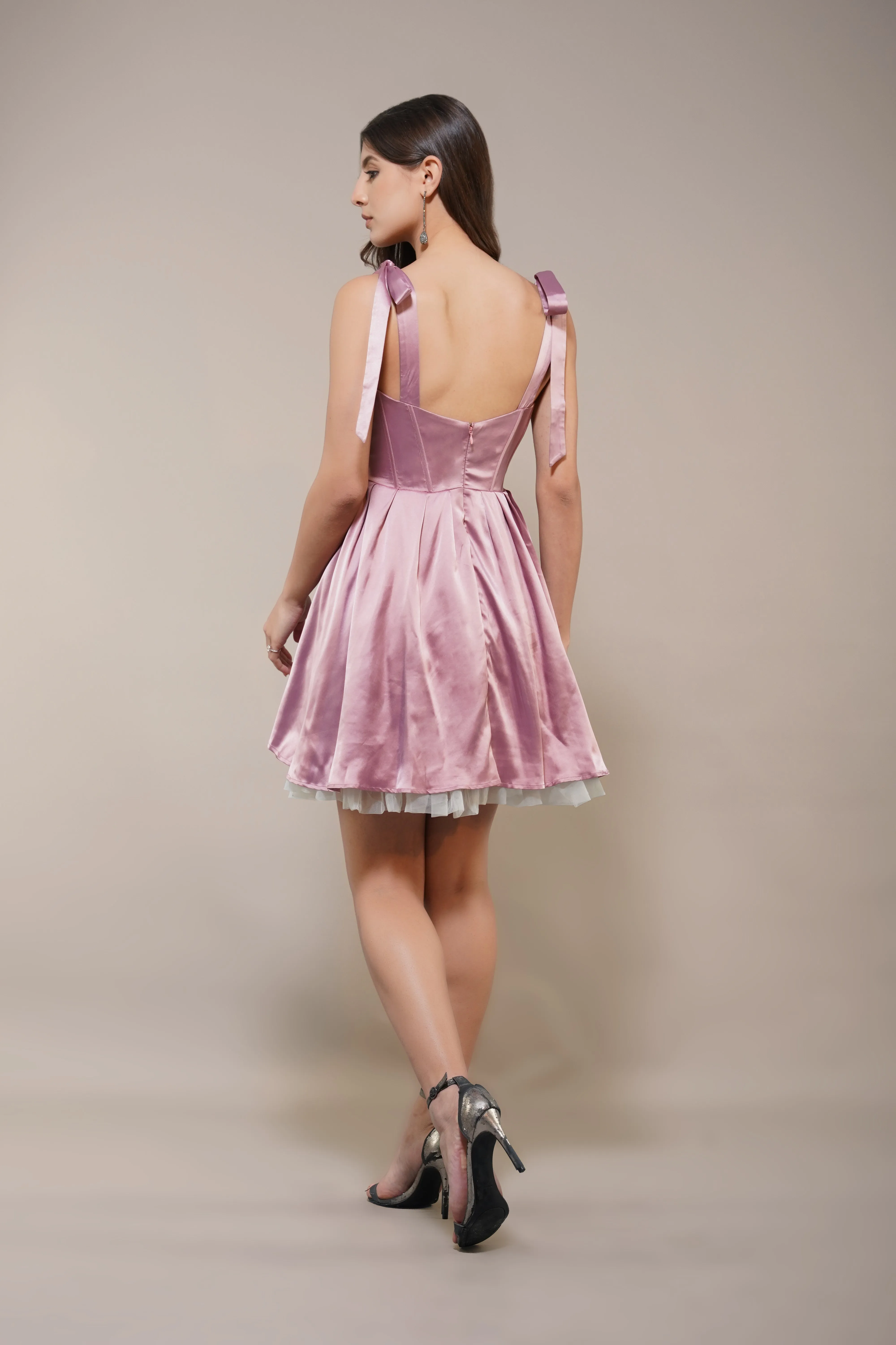 Amai Mini Dress in Dusty Pink