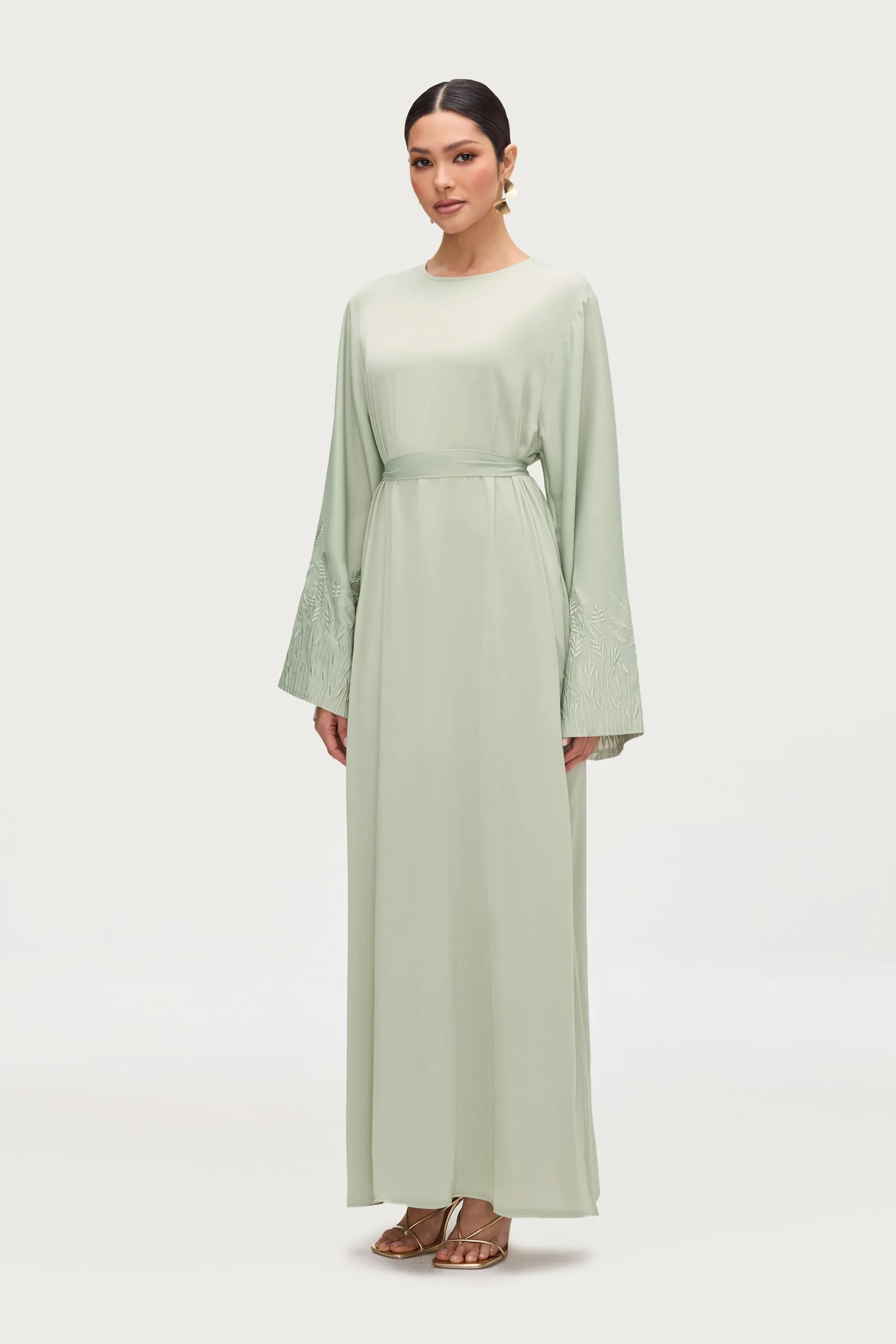 Ascia Embroidered Maxi Dress - Pistachio