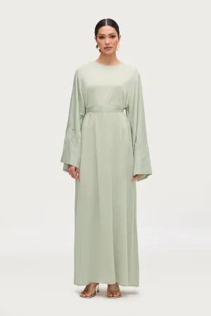 Ascia Embroidered Maxi Dress - Pistachio