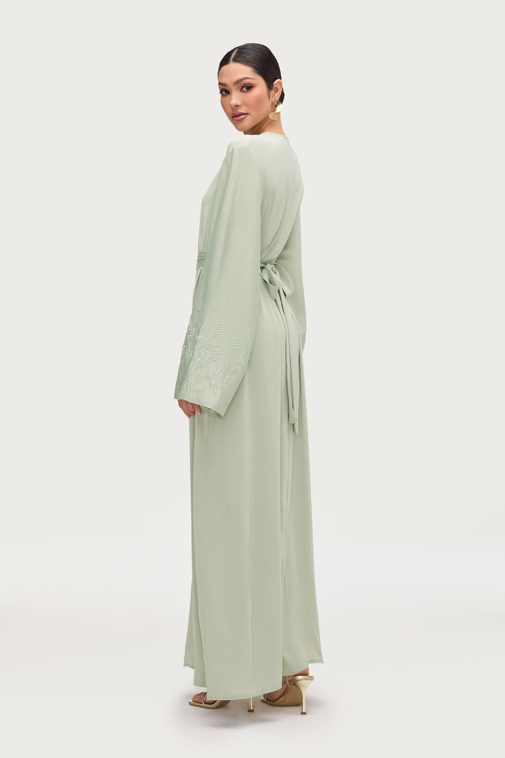 Ascia Embroidered Maxi Dress - Pistachio