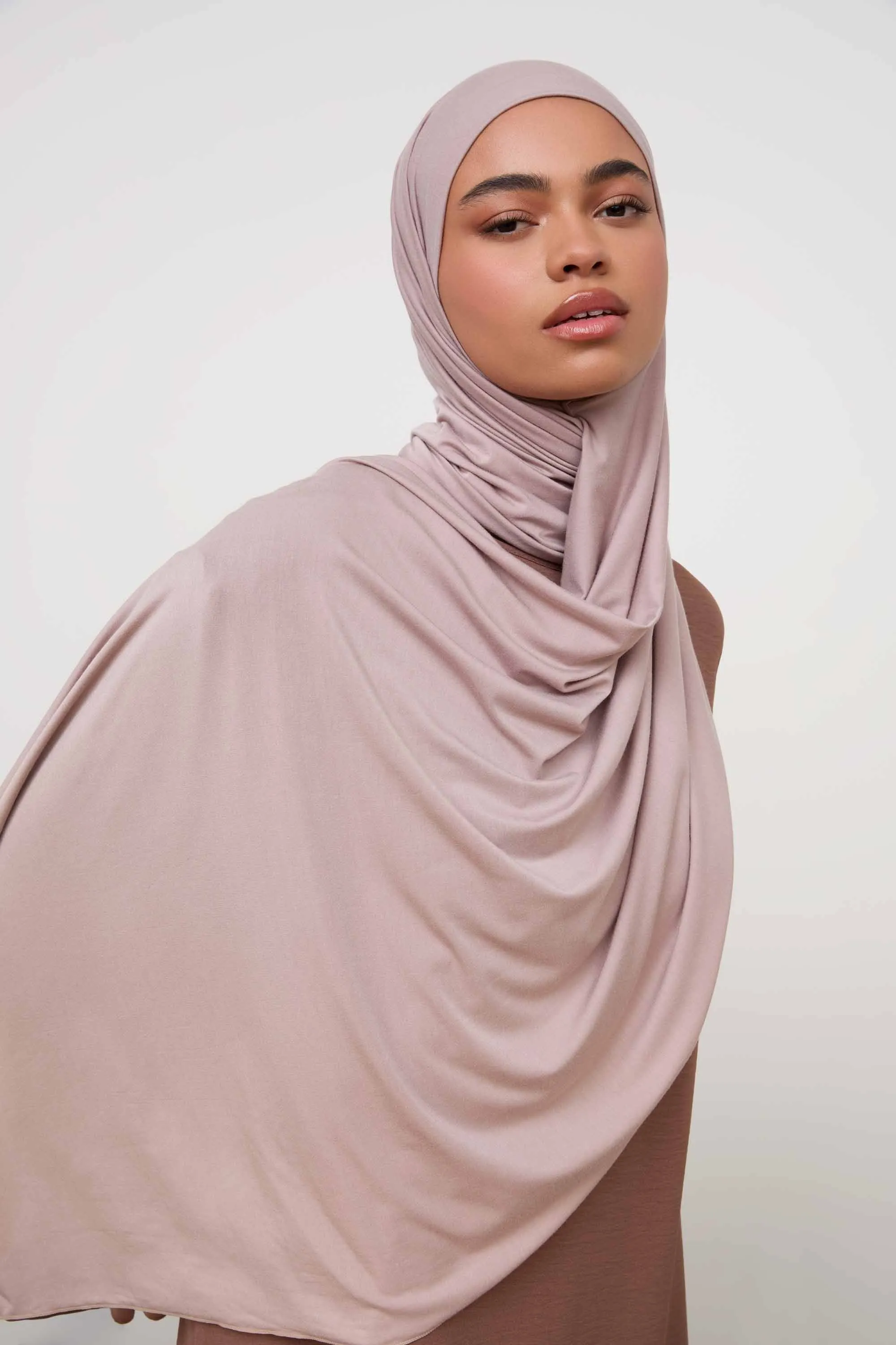 Bamboo Jersey Hijab - Cobblestone