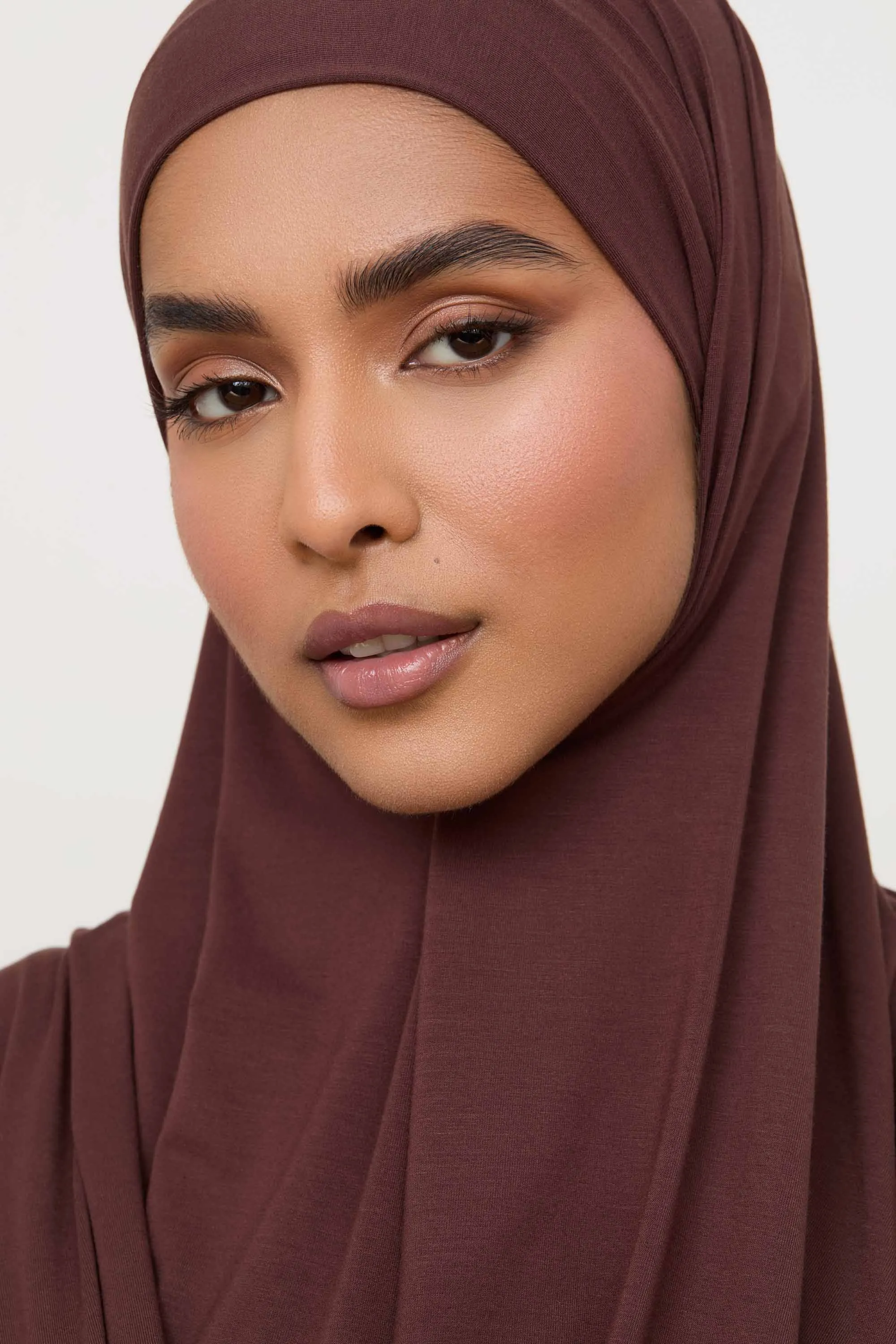 Bamboo Jersey Hijab - Coffee