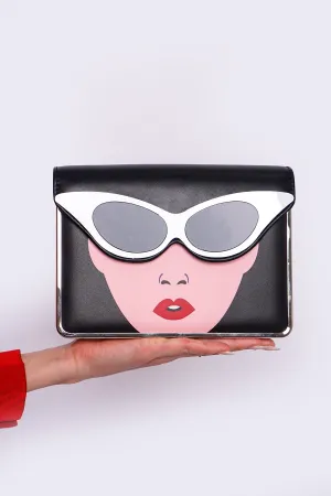 Black Sunglass Women Clutch Bag