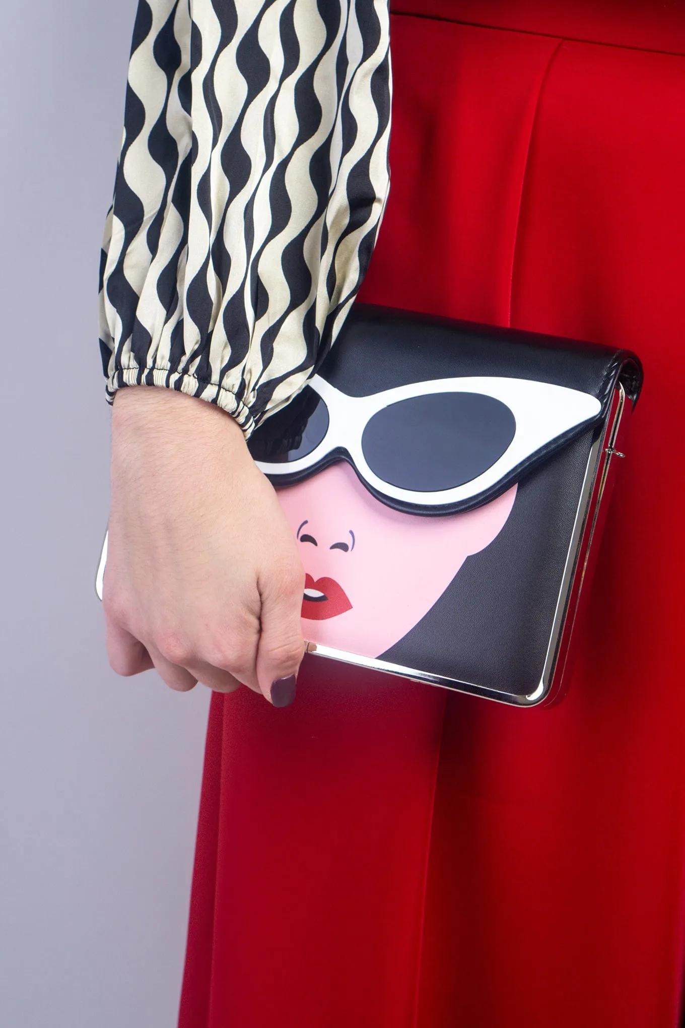 Black Sunglass Women Clutch Bag