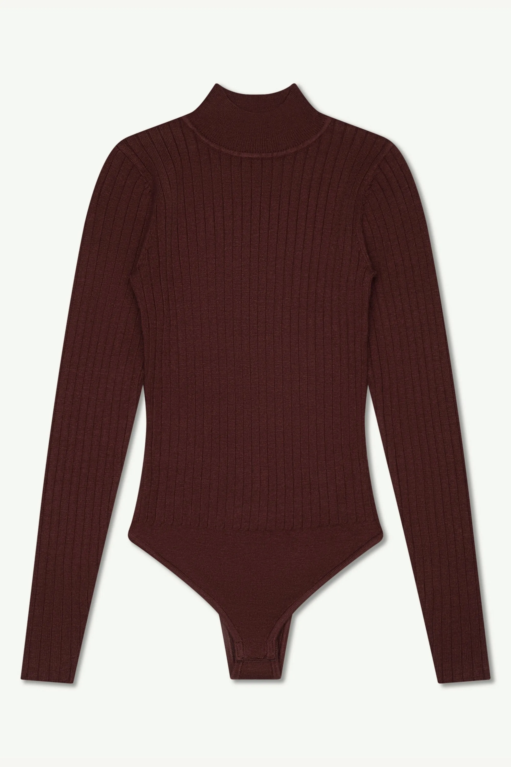 Blair Ribbed Knit Bodysuit - Dark Brown