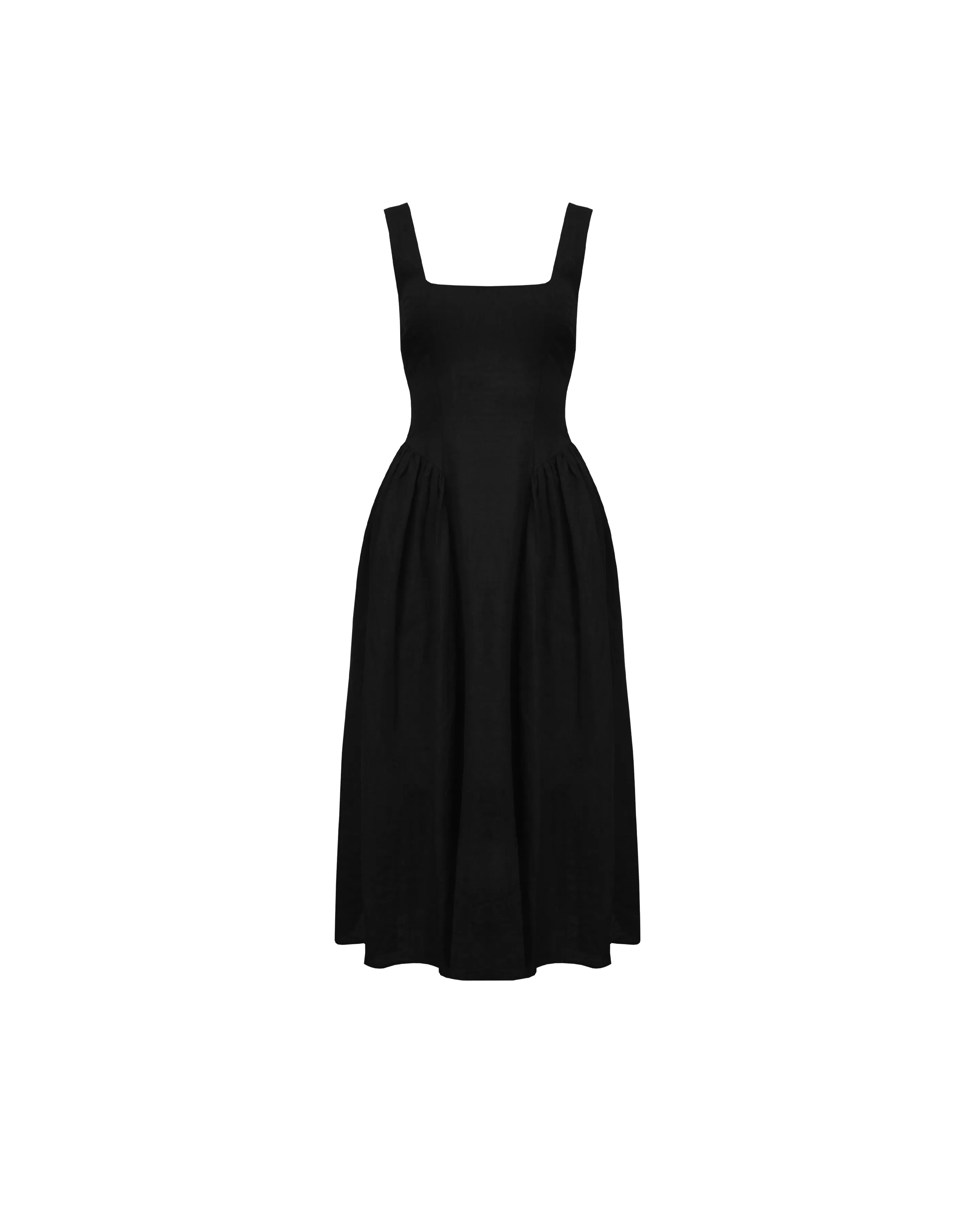BRIDGETTE LINEN DRESS BLACK