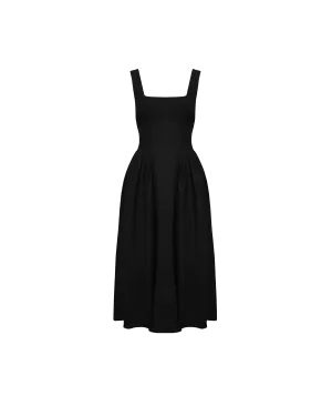 BRIDGETTE LINEN DRESS BLACK