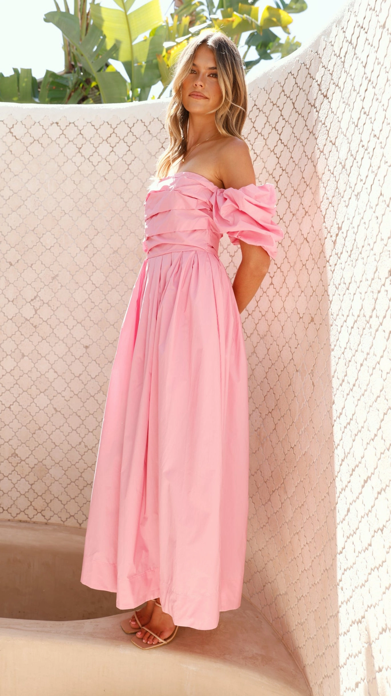 Caelius Midi Dress - Pink