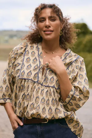 Cairo Boho Blouse in Paisley Plumes