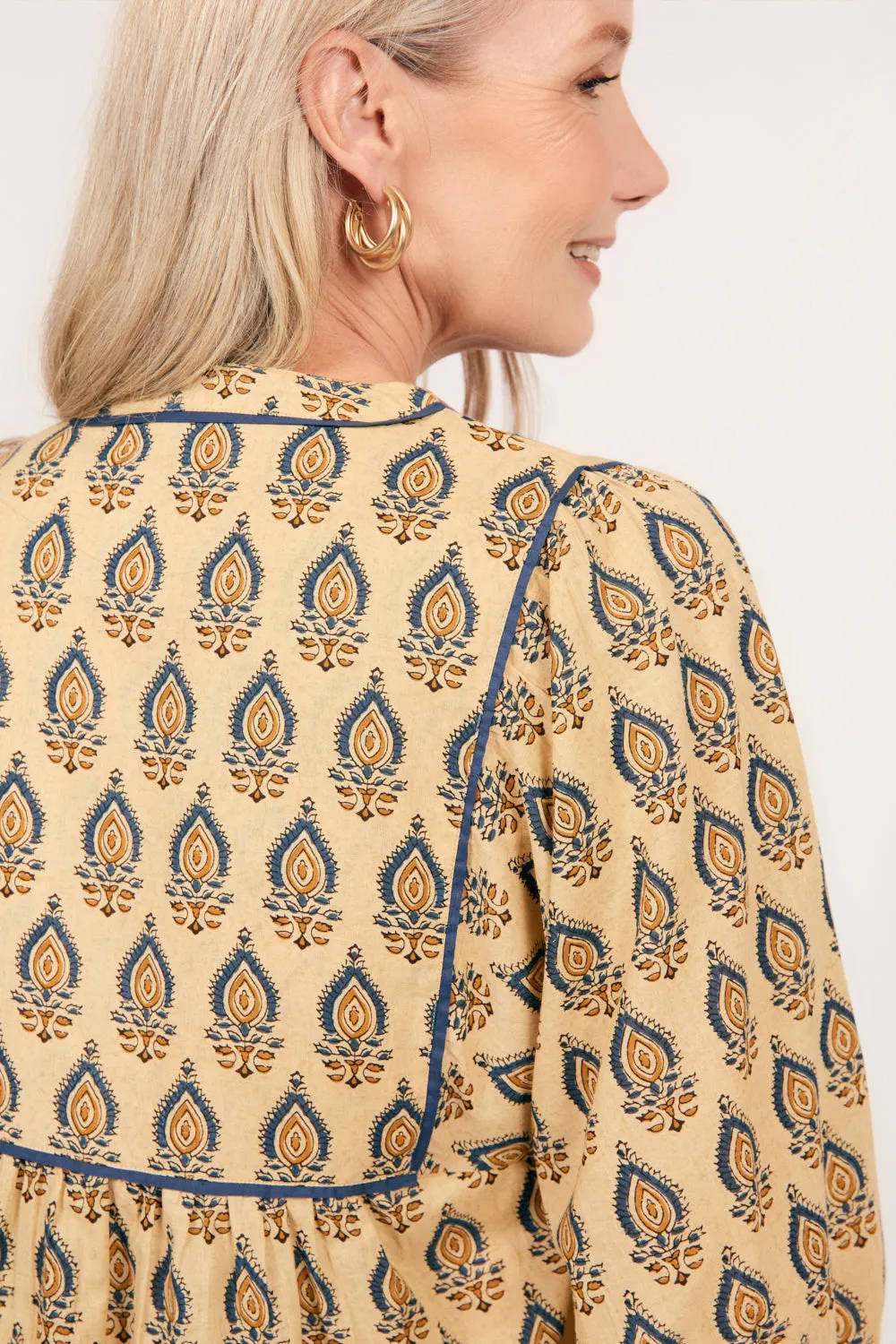 Cairo Boho Blouse in Paisley Plumes