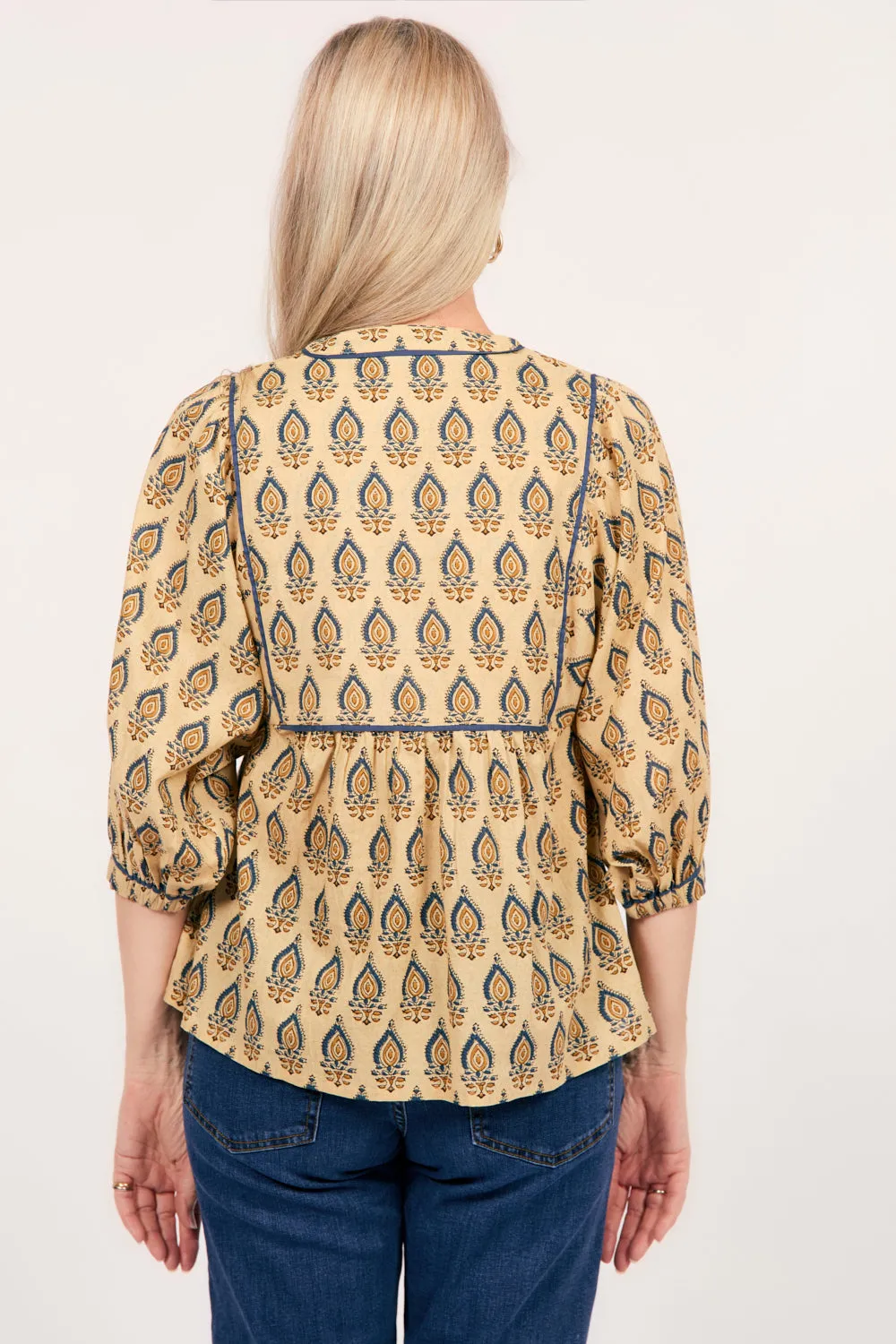Cairo Boho Blouse in Paisley Plumes