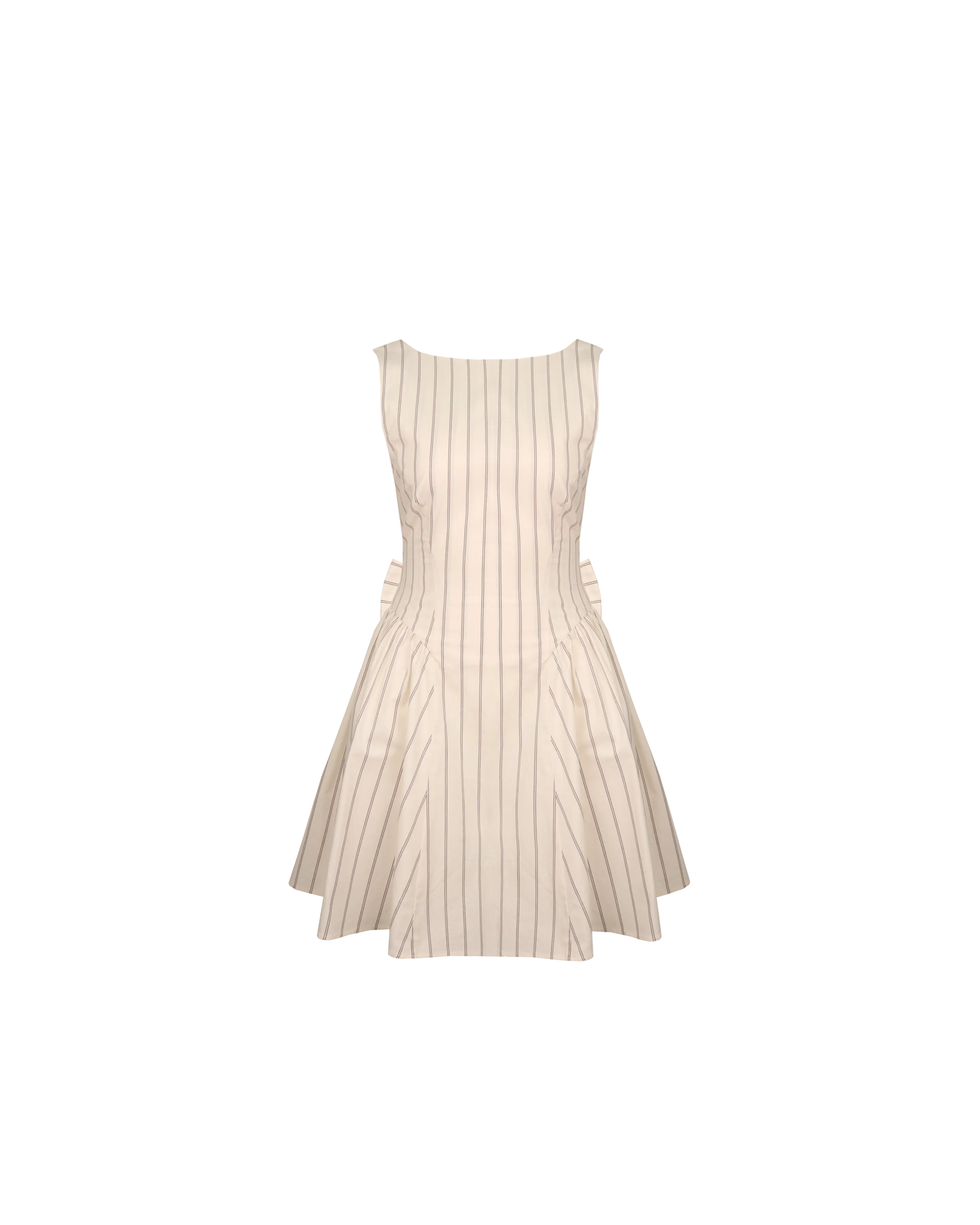 CARMELA MINI DRESS COFFEE CREAM STRIPE