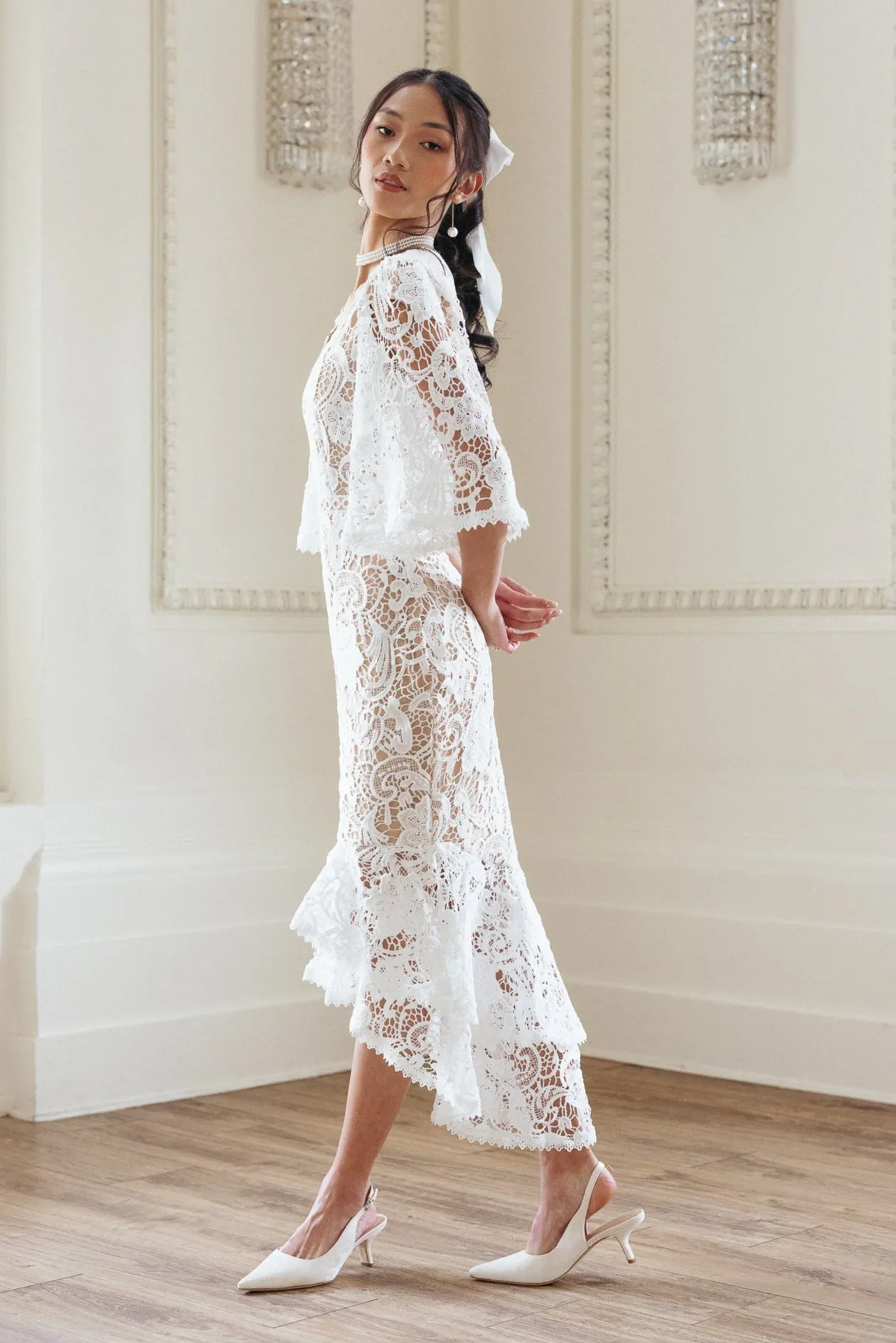 Cecilia Dress in White Lace - FINAL SALE