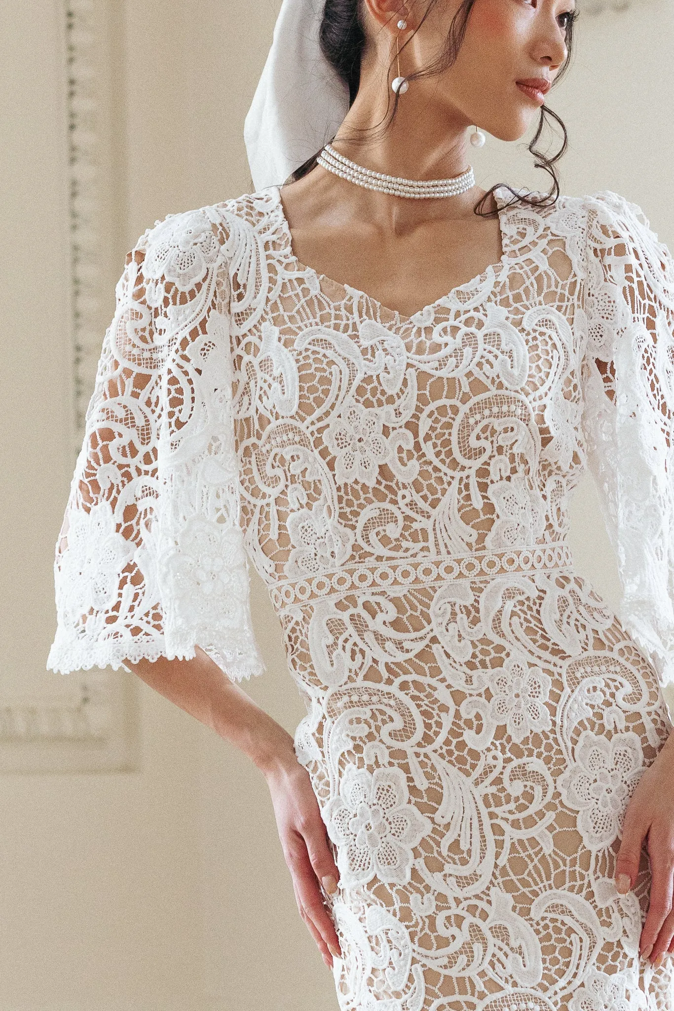 Cecilia Dress in White Lace - FINAL SALE