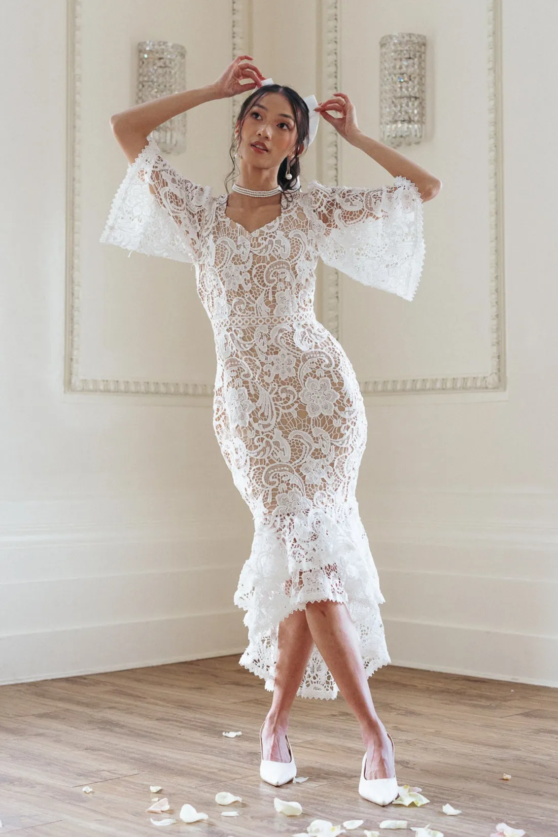 Cecilia Dress in White Lace - FINAL SALE