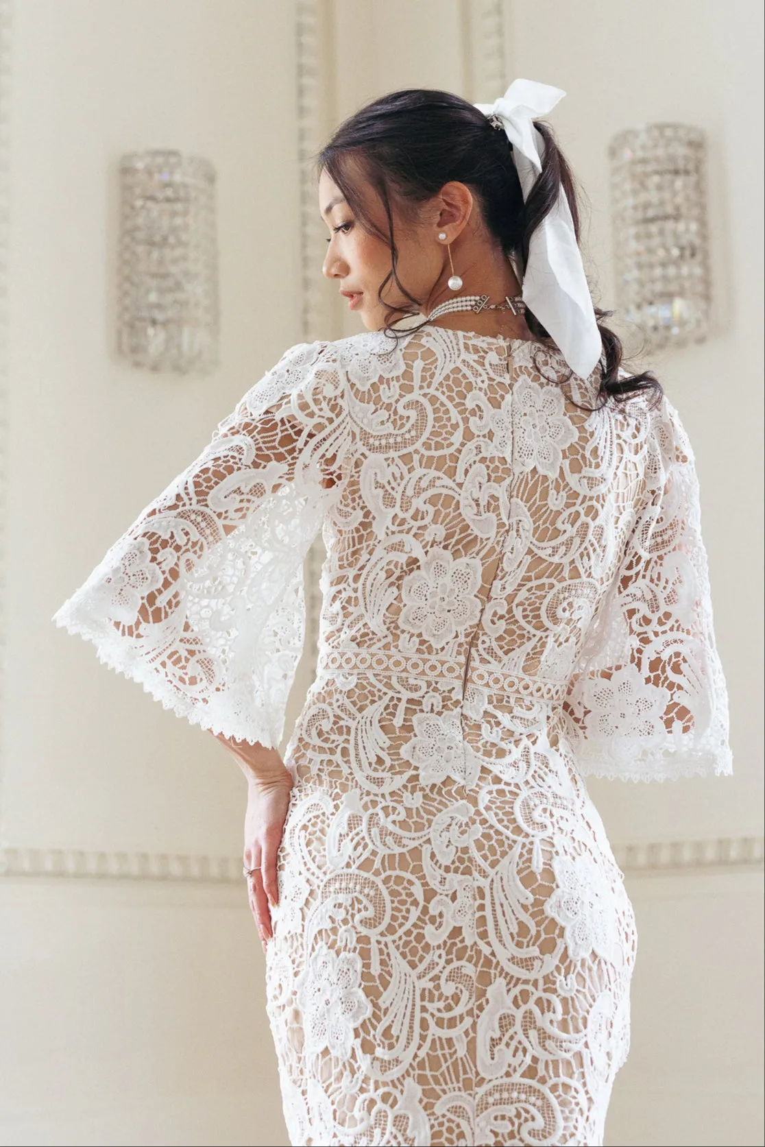 Cecilia Dress in White Lace - FINAL SALE