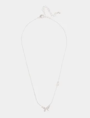 Claudette Twin Bow Necklace