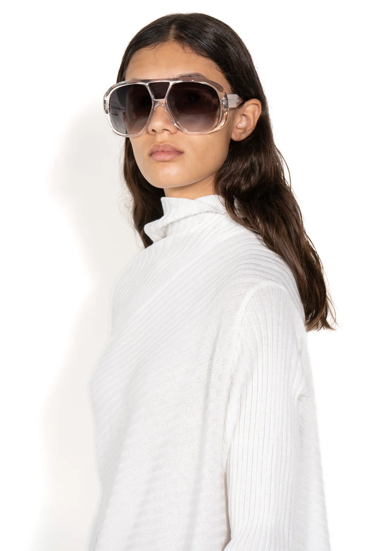 CLEAR AVIATOR SUNGLASSES