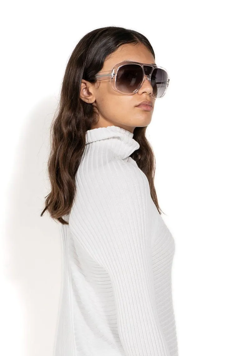 CLEAR AVIATOR SUNGLASSES