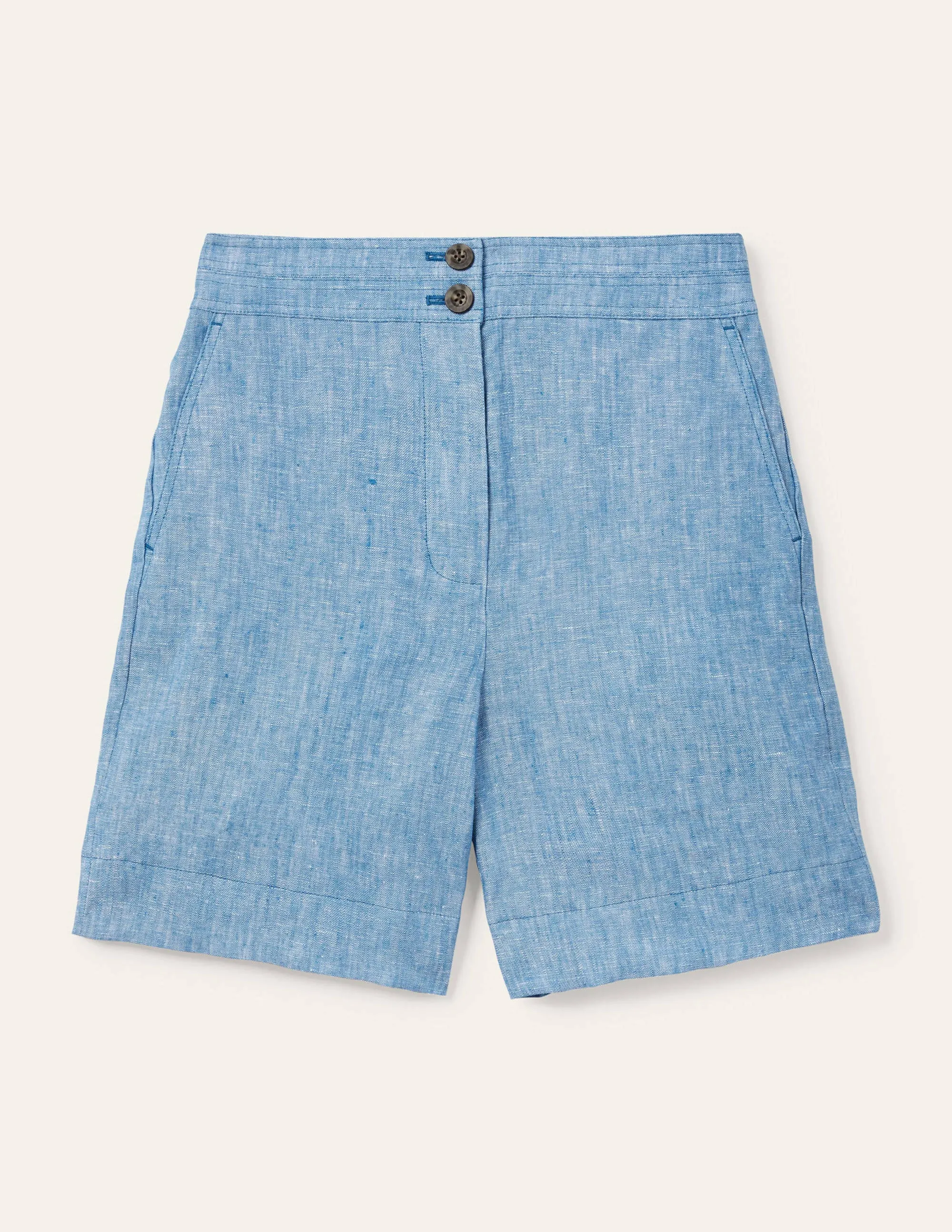 Cornwall Linen Shorts-Moroccan Blue Tonic