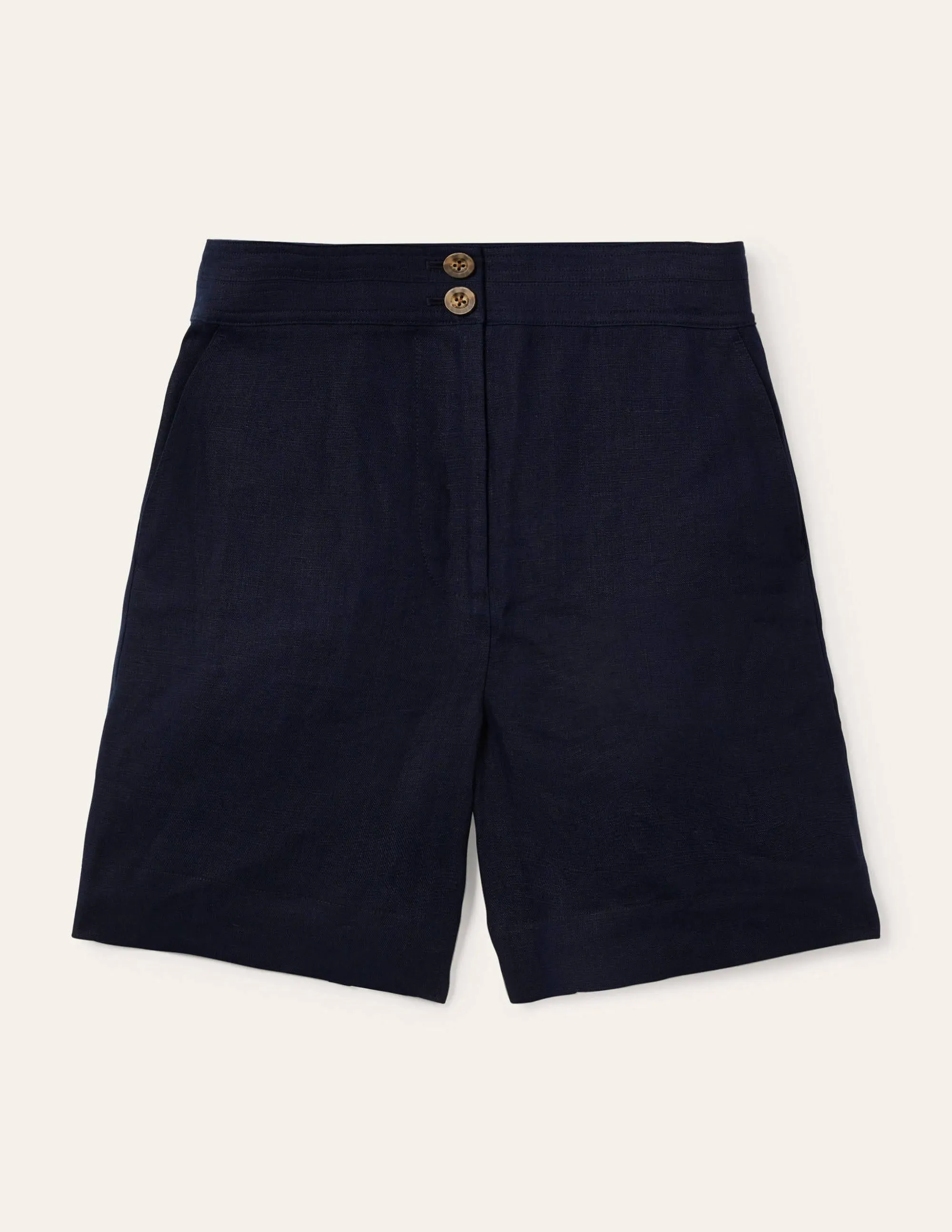 Cornwall Linen Shorts-Navy
