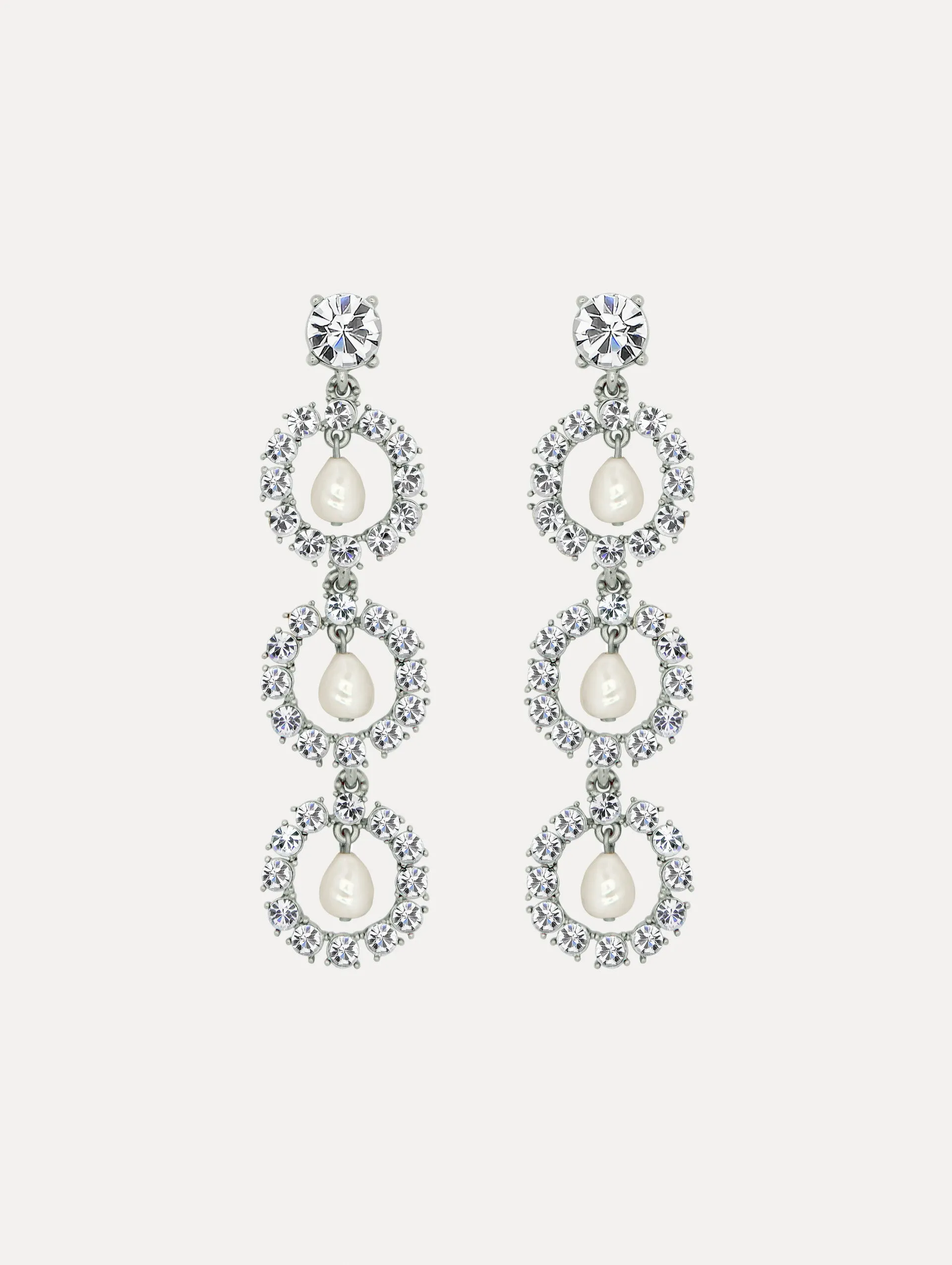 Crystal Disc Drop Earrings