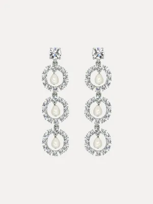 Crystal Disc Drop Earrings