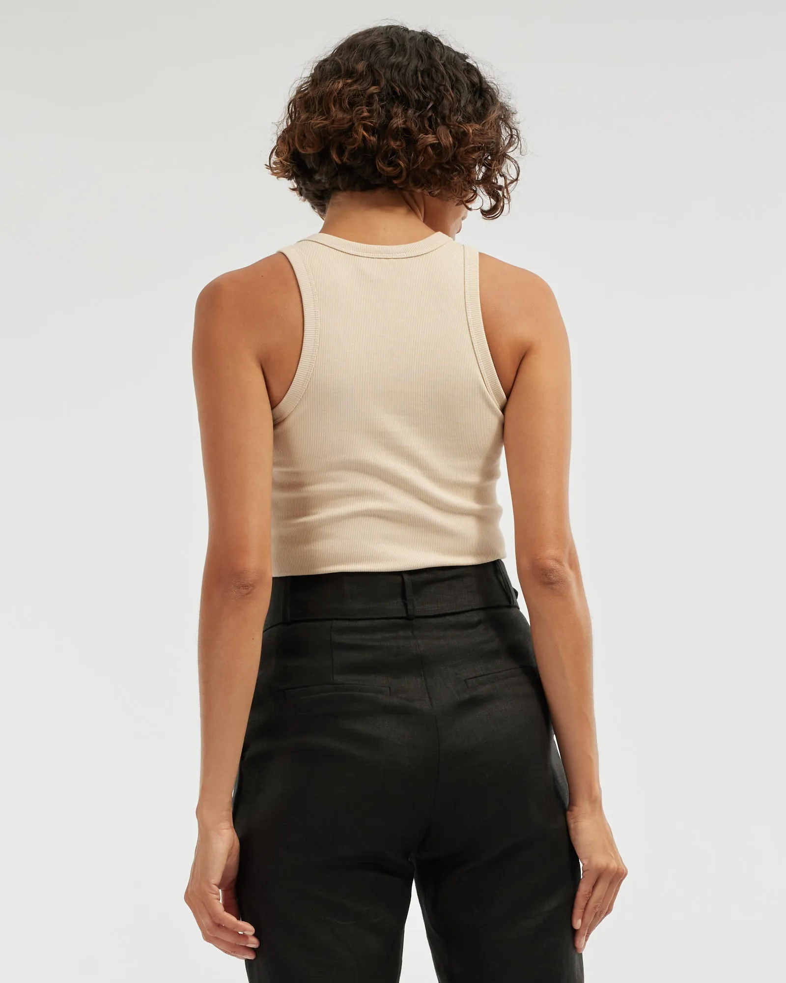 Daria Ribbed Tank - Hummus