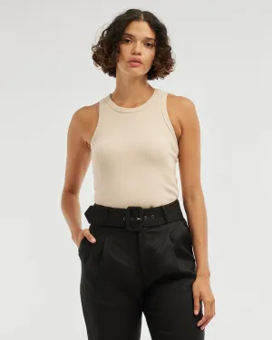 Daria Ribbed Tank - Hummus