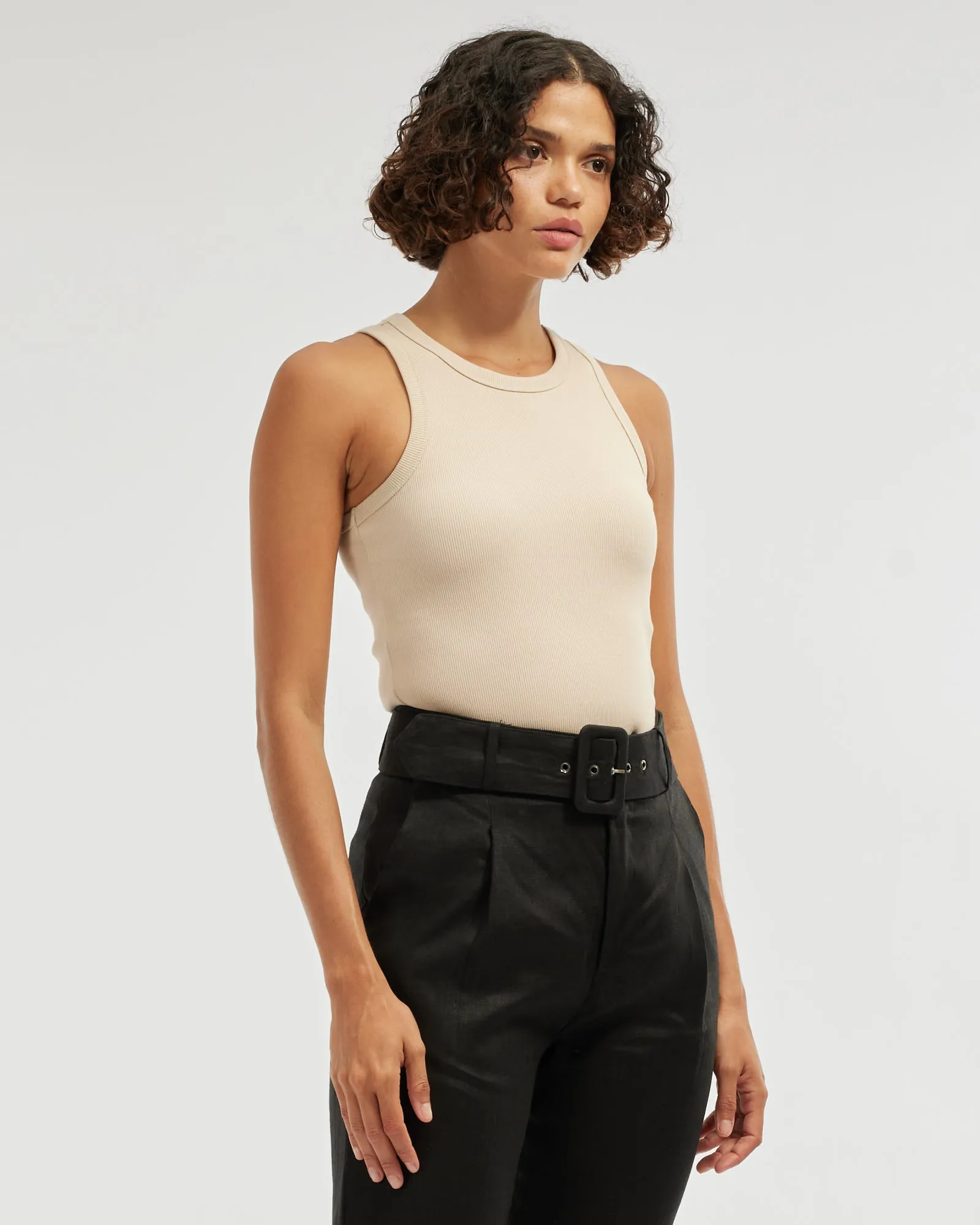 Daria Ribbed Tank - Hummus