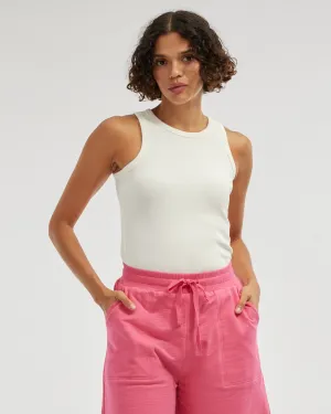 Daria Ribbed Tank - White