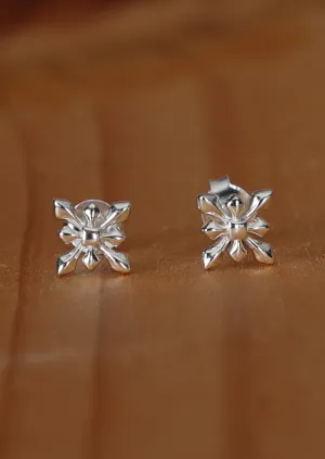 Deco Starflower Silver Studs