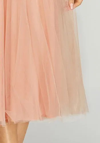 Dolly Up Tulle Dress in Peach