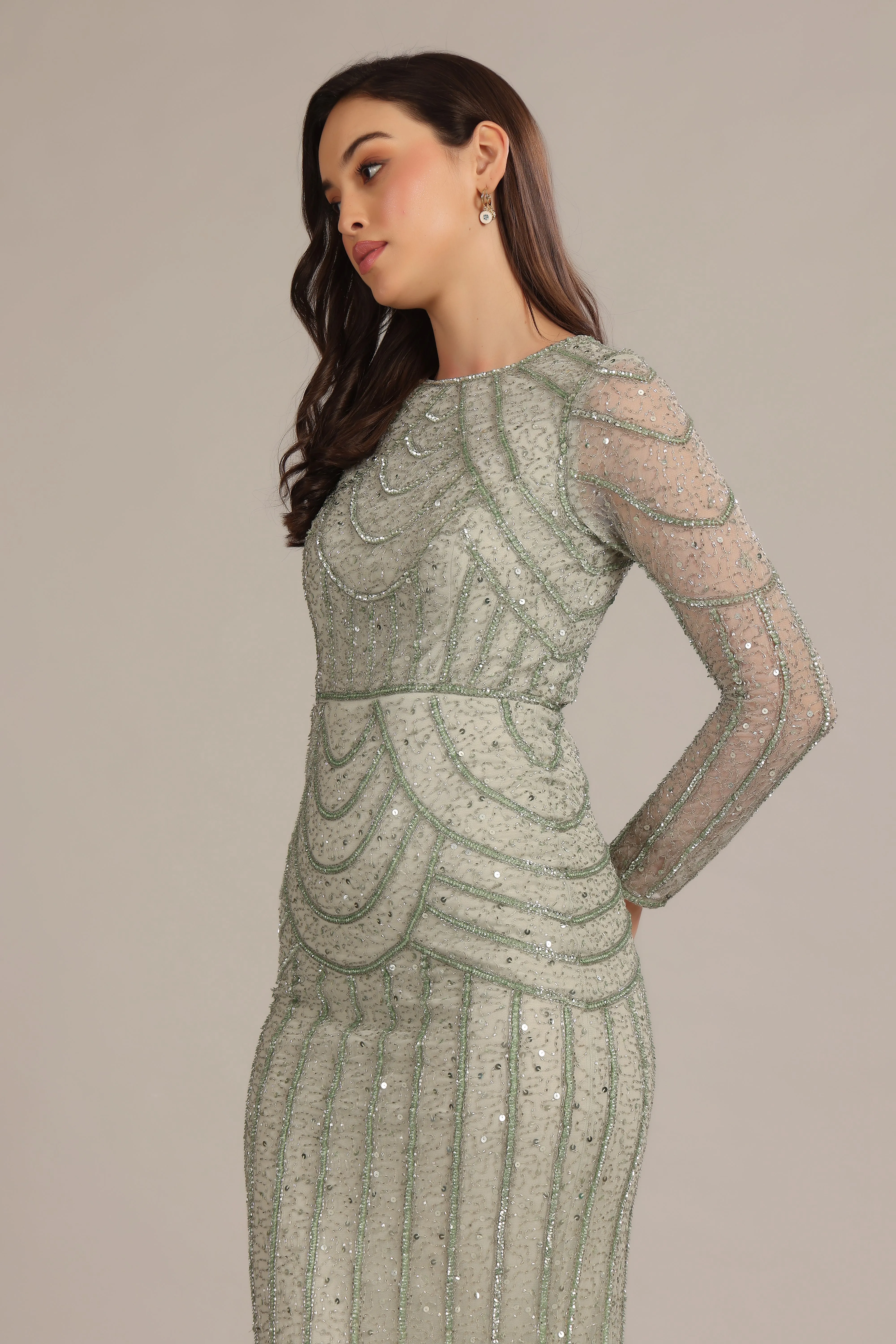 Ellis Maxi Dress in Sage Green