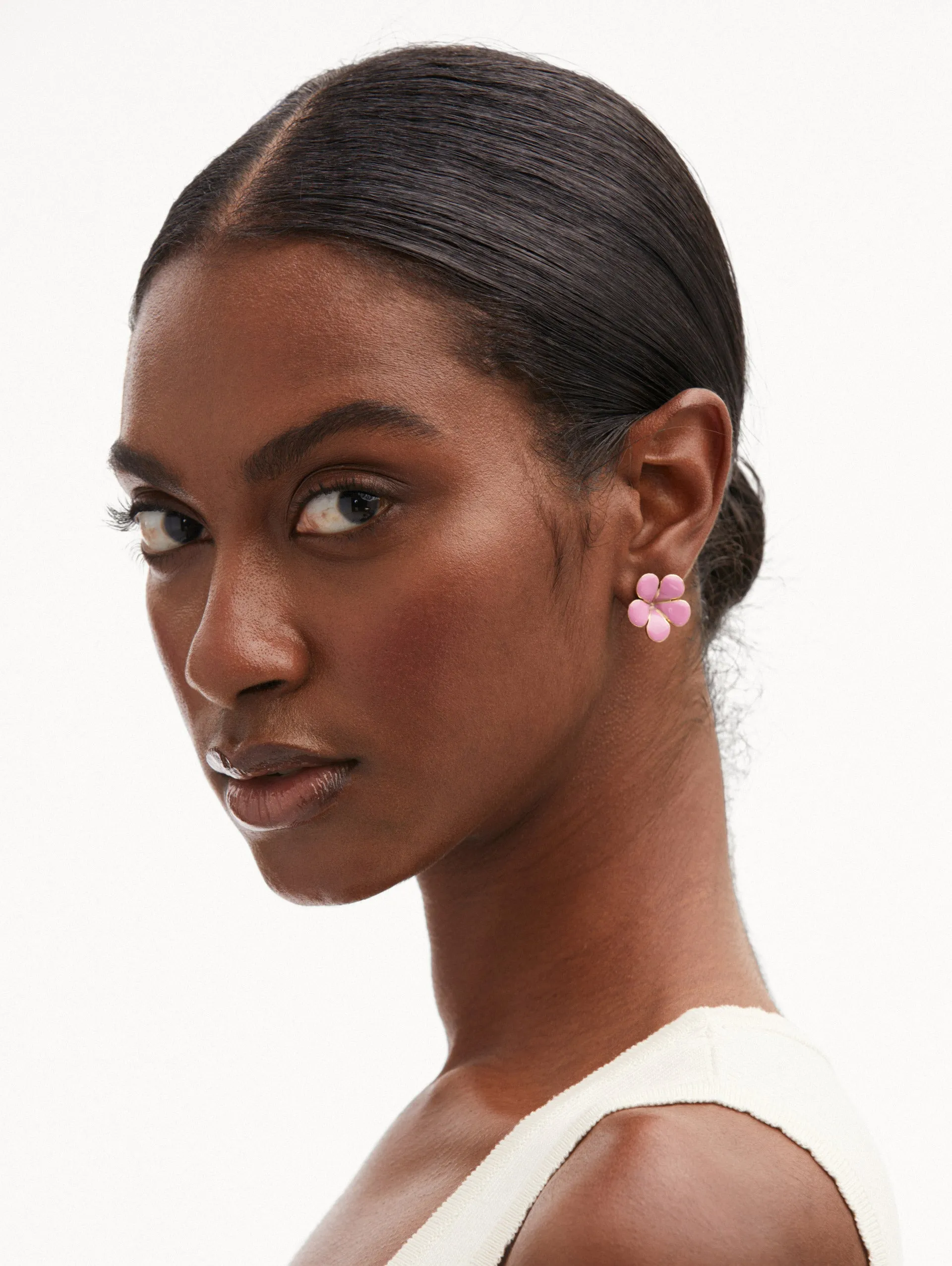 Enamel Flower Stud Earrings