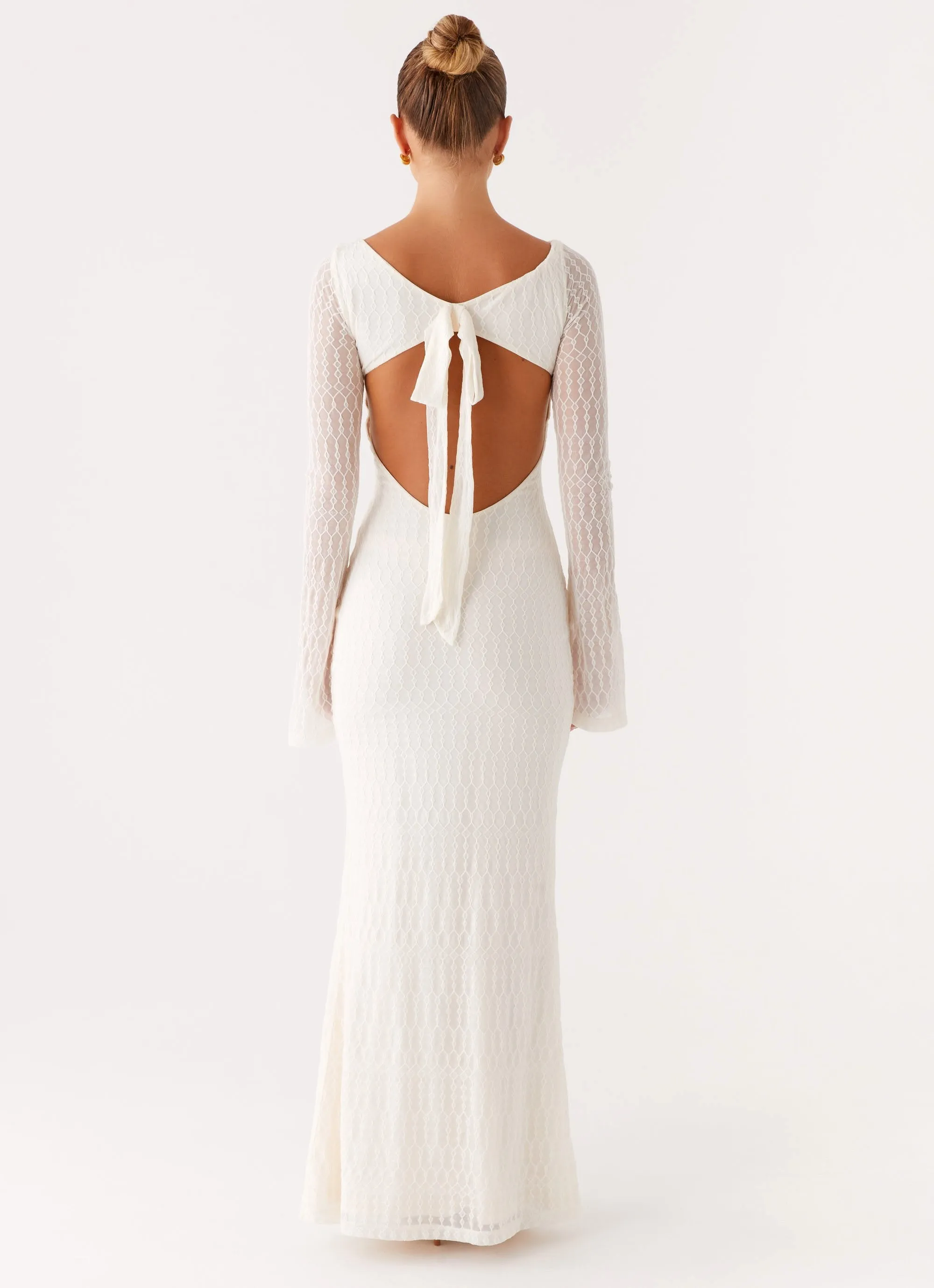 Ethereal Long Sleeve Maxi Dress - Ivory