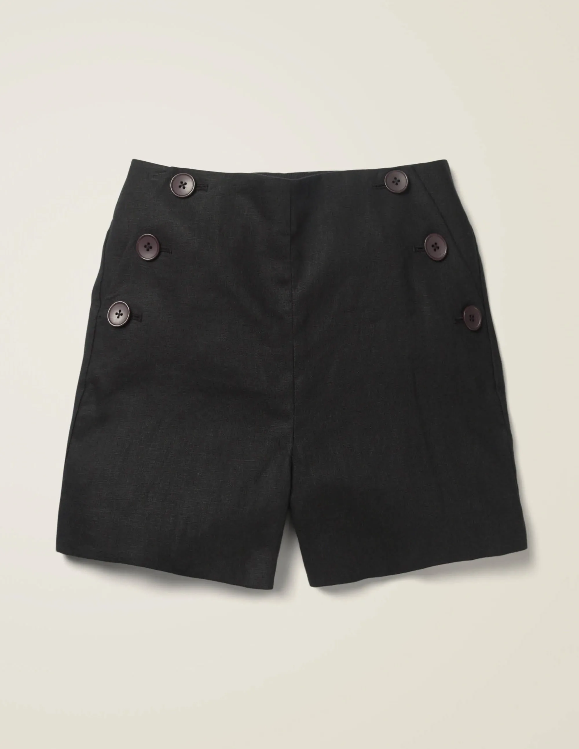 Falmouth Linen Shorts-Black