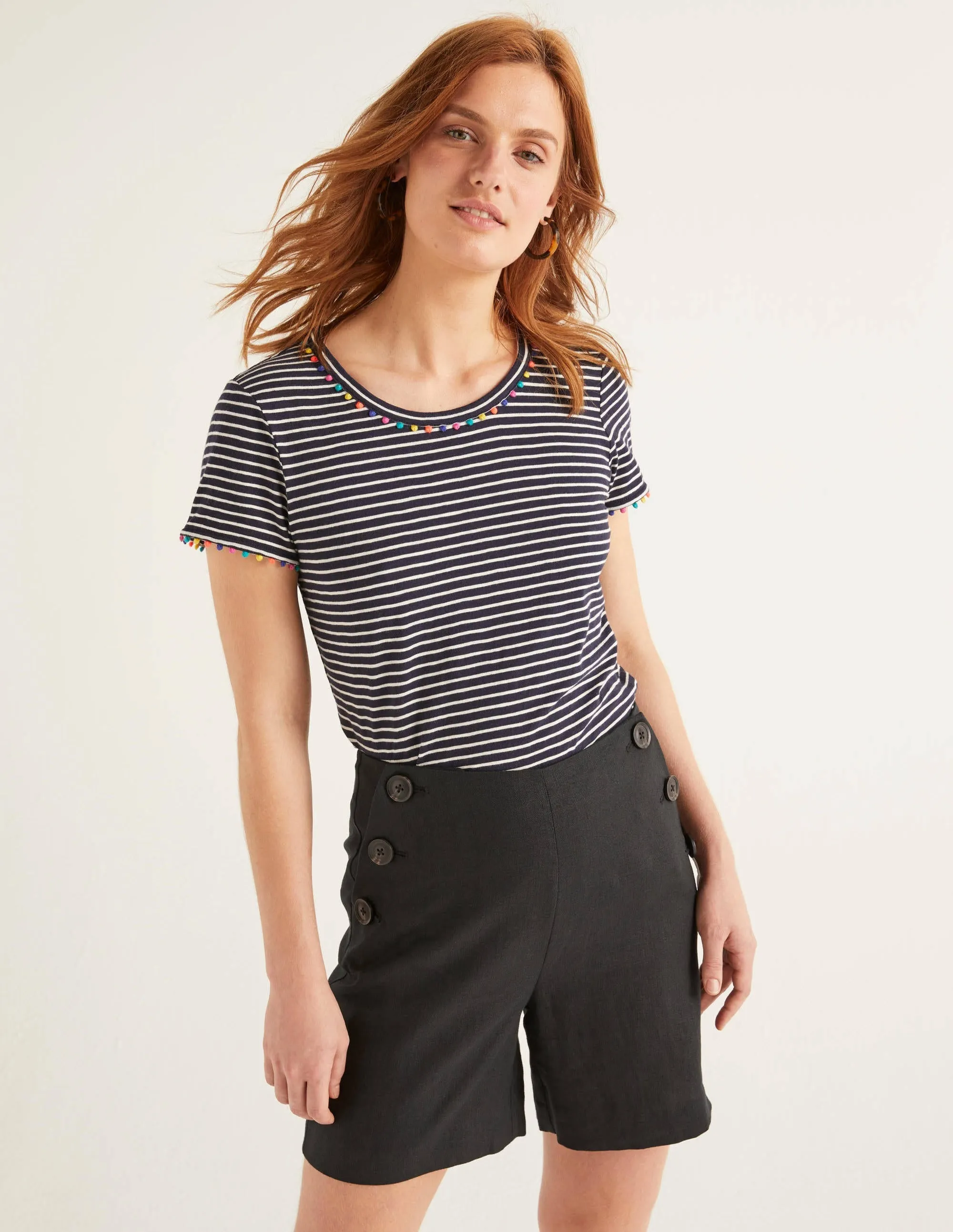Falmouth Linen Shorts-Black