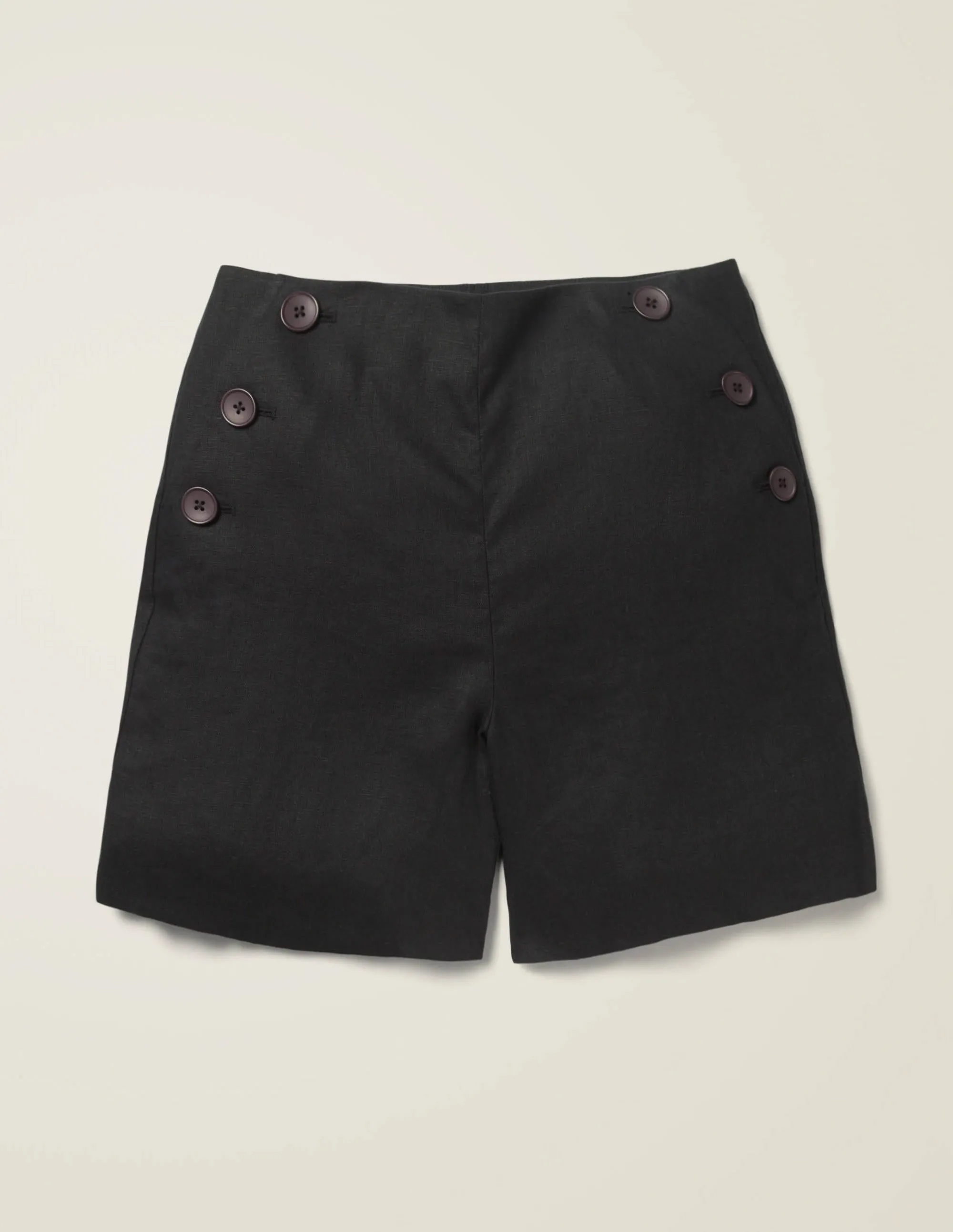 Falmouth Linen Shorts-Black