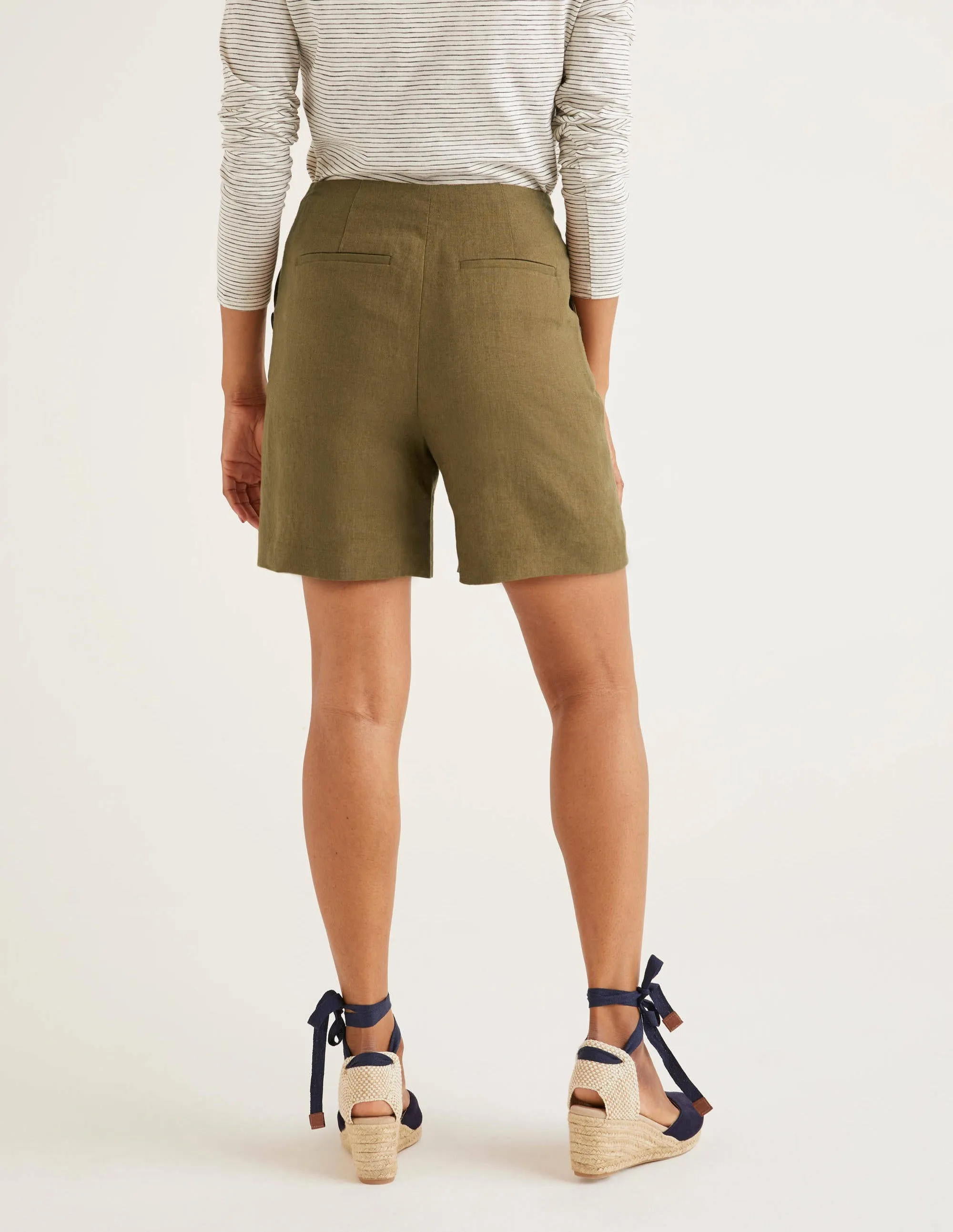 Falmouth Linen Shorts-Classic Khaki