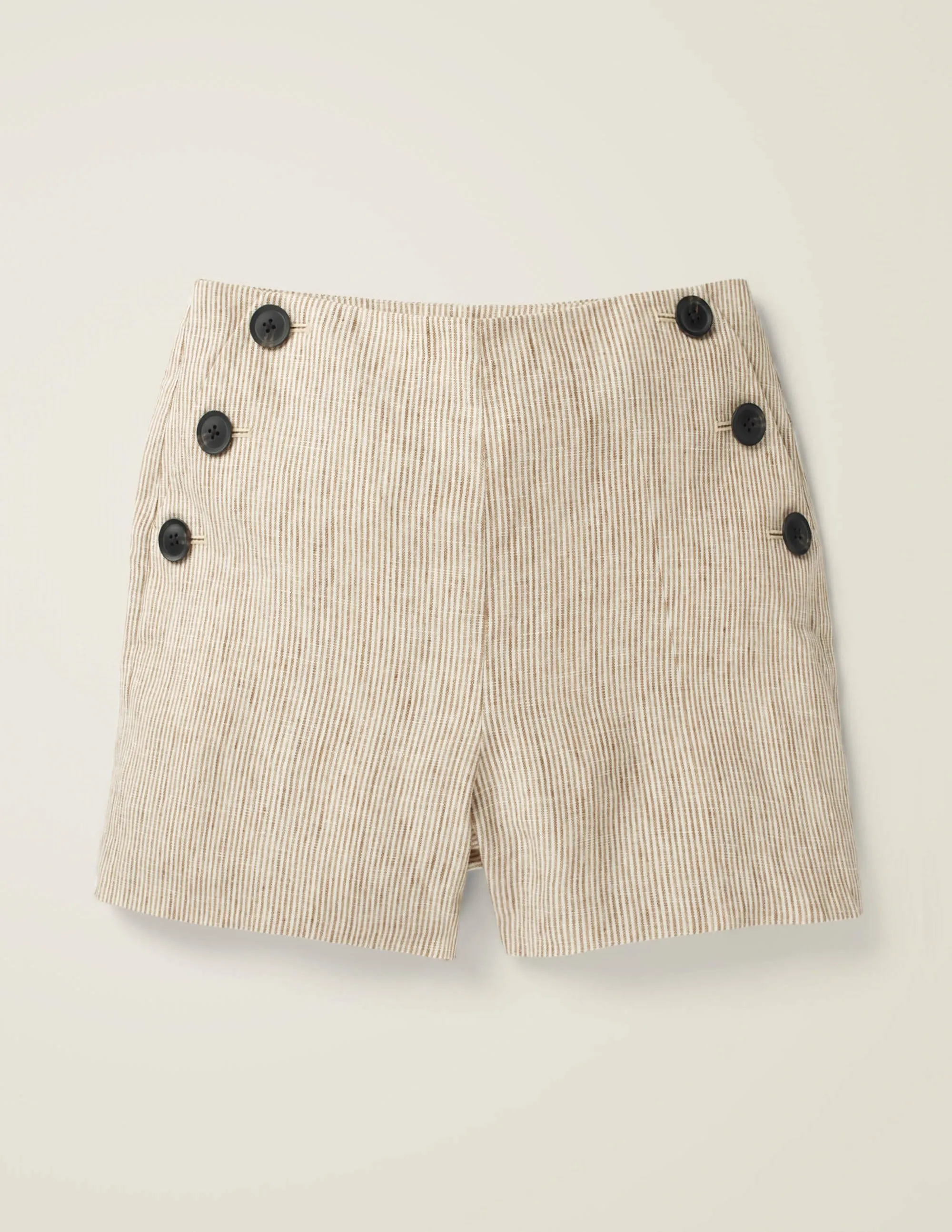 Falmouth Linen Shorts-Ticking Stripe