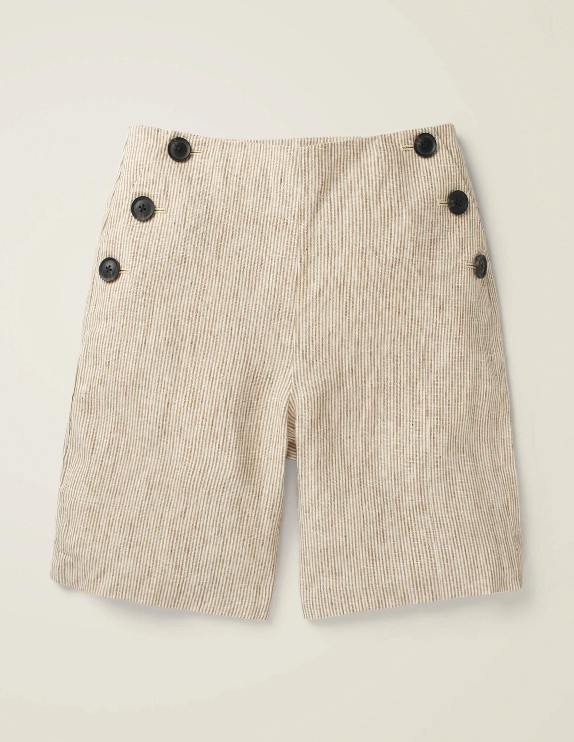 Falmouth Linen Shorts-Ticking Stripe