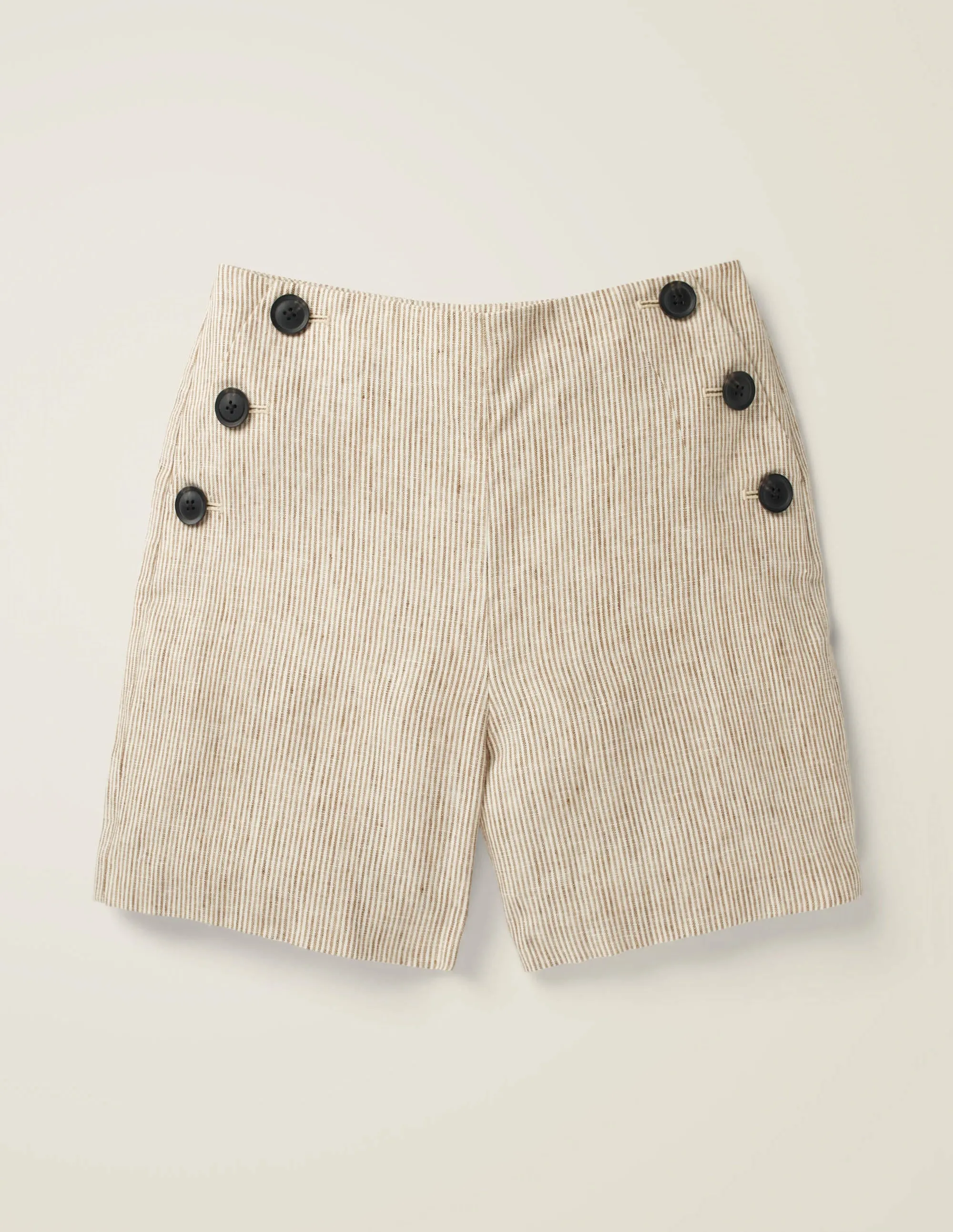 Falmouth Linen Shorts-Ticking Stripe