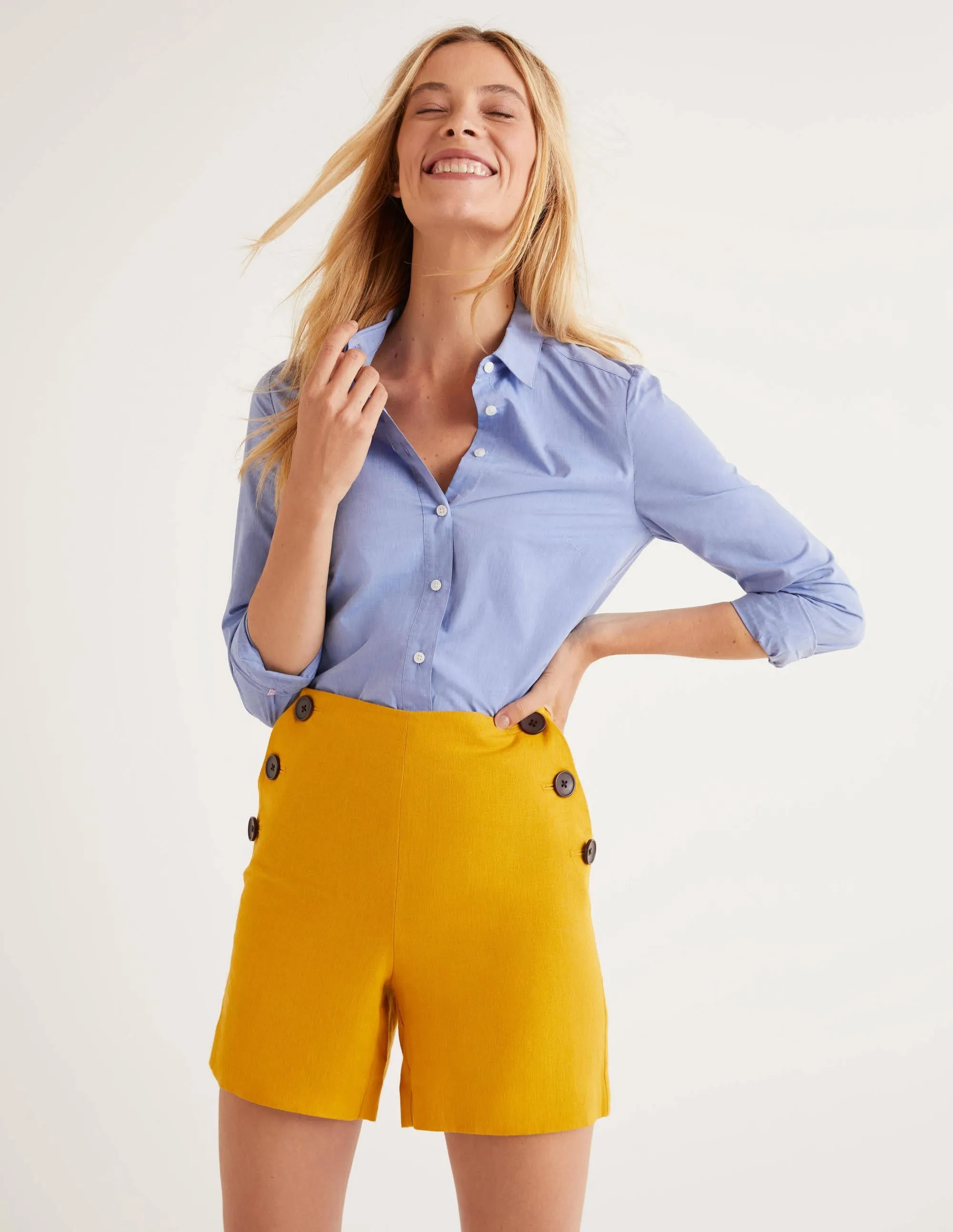 Falmouth Linen Shorts-Tuscan Sun