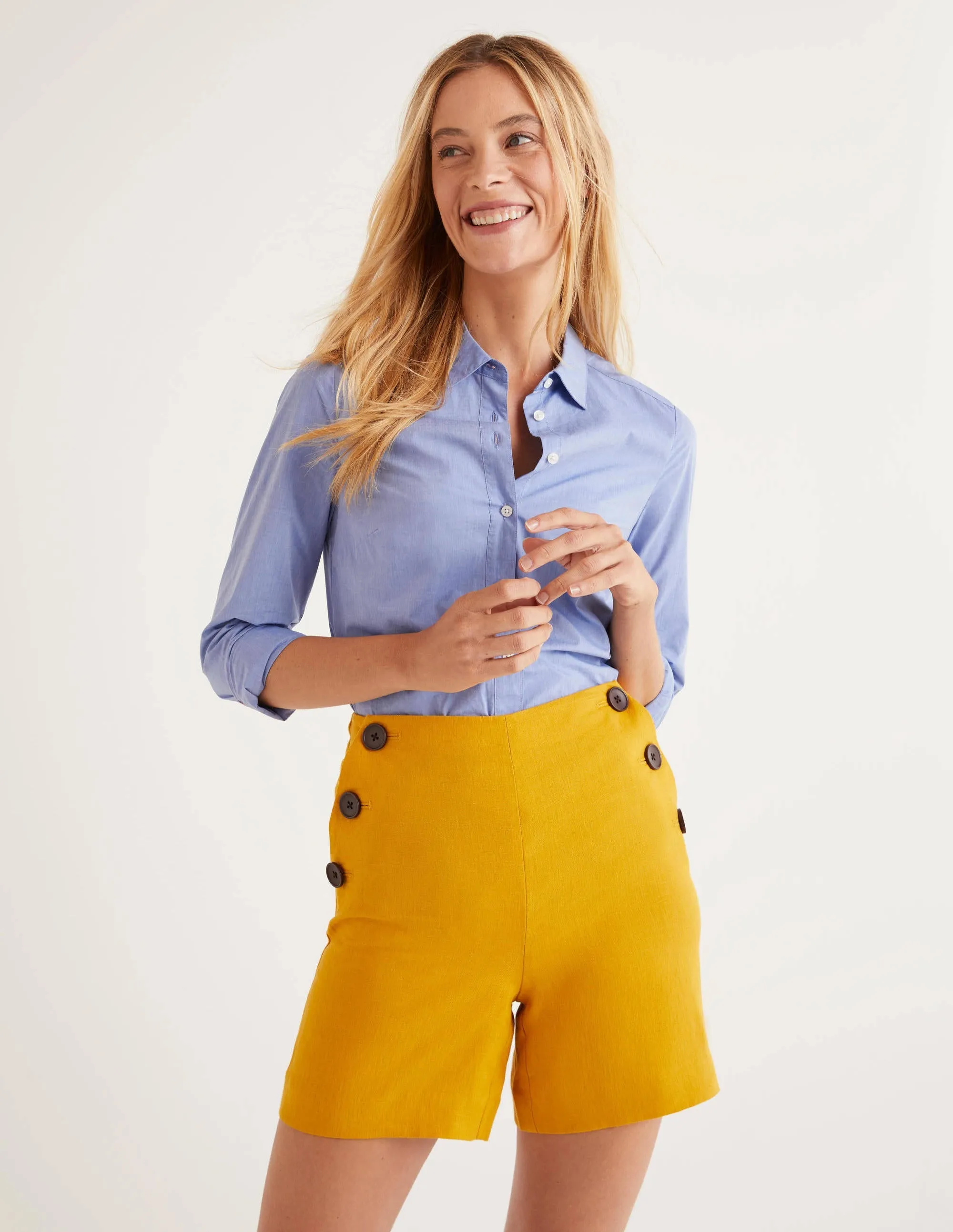 Falmouth Linen Shorts-Tuscan Sun